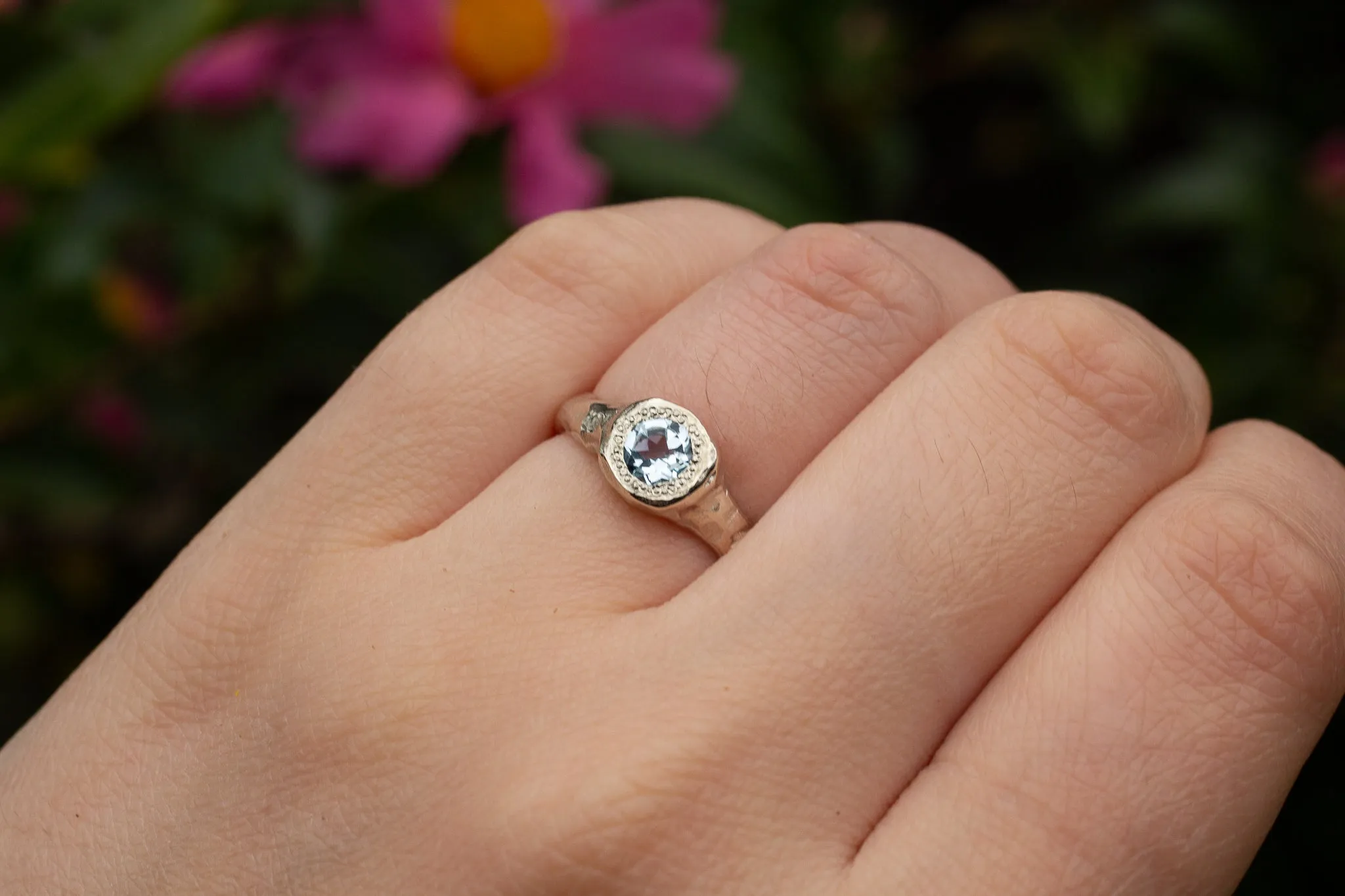 Spring Ring - 9ct White Gold with Light Blue Topaz sold by Sophie Divett Jewelry product image thumbnail 5