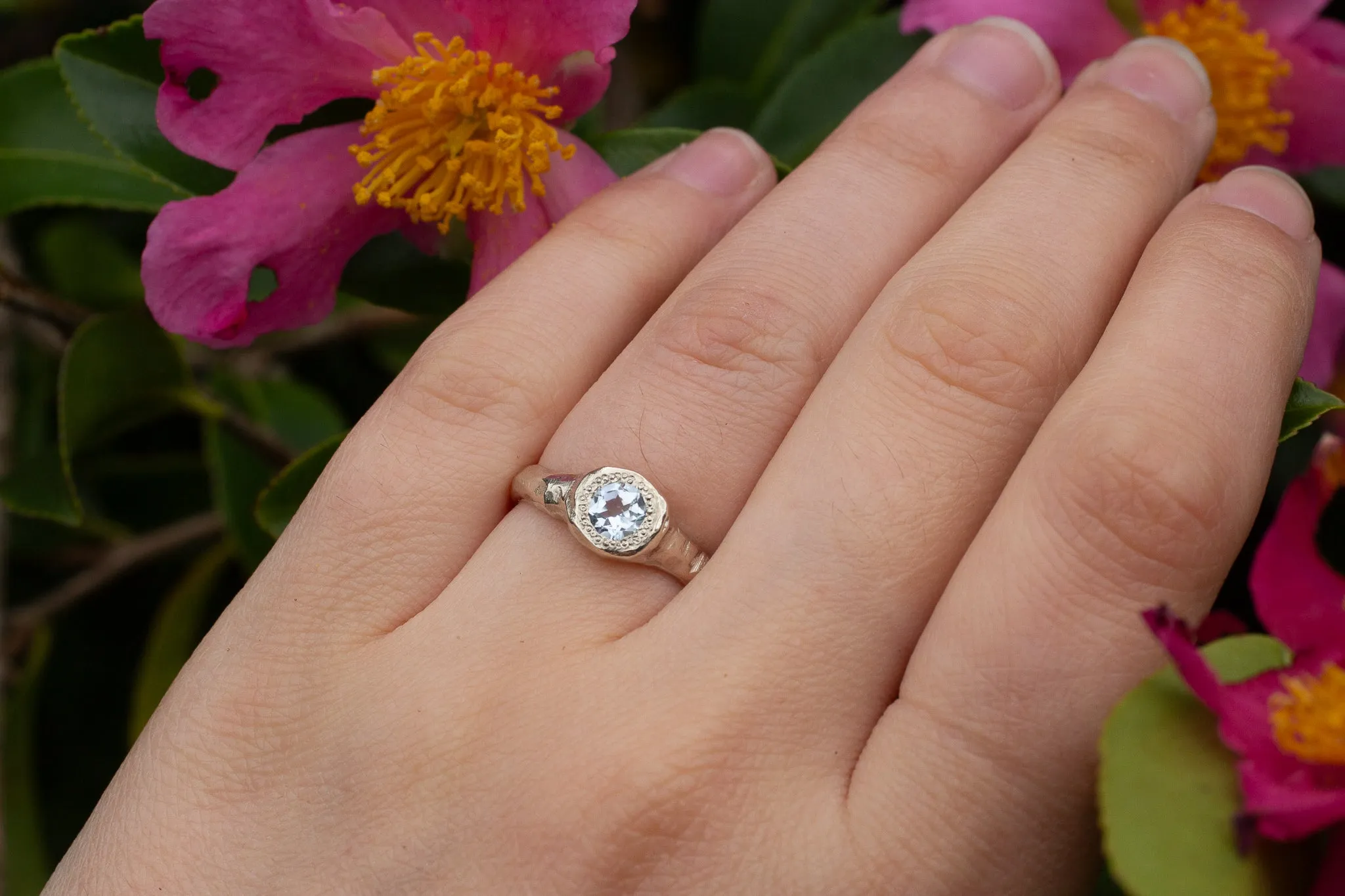 Spring Ring - 9ct White Gold with Light Blue Topaz sold by Sophie Divett Jewelry product image thumbnail 3