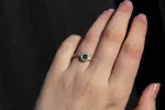 Vesper Ring - 9ct White Gold with Blue-Green Sapphire sold by Sophie Divett Jewelry