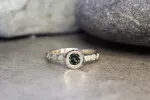 Vesper Ring - 9ct White Gold with Blue-Green Sapphire sold by Sophie Divett Jewelry