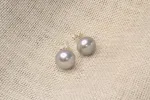 Button Pearl Studs - Silver - 8-9mm sold by Sophie Divett Jewelry