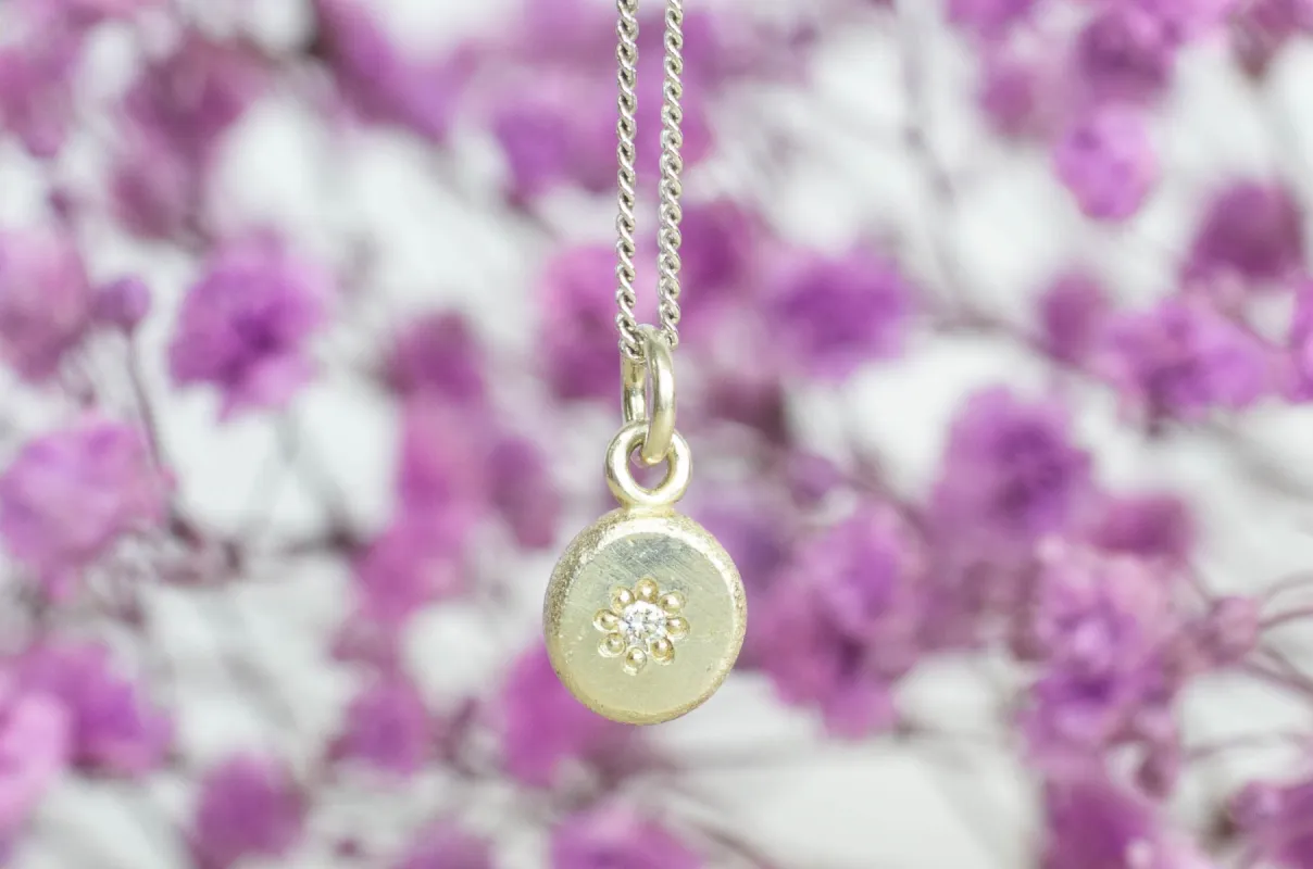 Vega Pendant - White Gold with Diamond sold by Sophie Divett Jewelry