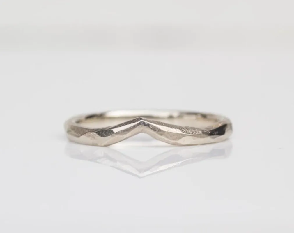 Peak Fitted Band - White Gold sold by Sophie Divett Jewelry