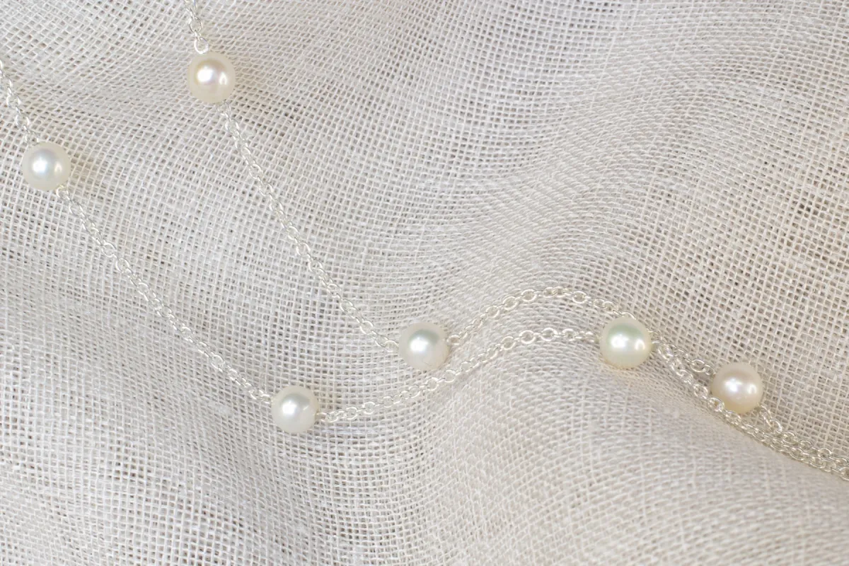 Pearl Chain Necklace - Sterling Silver sold by Sophie Divett Jewelry