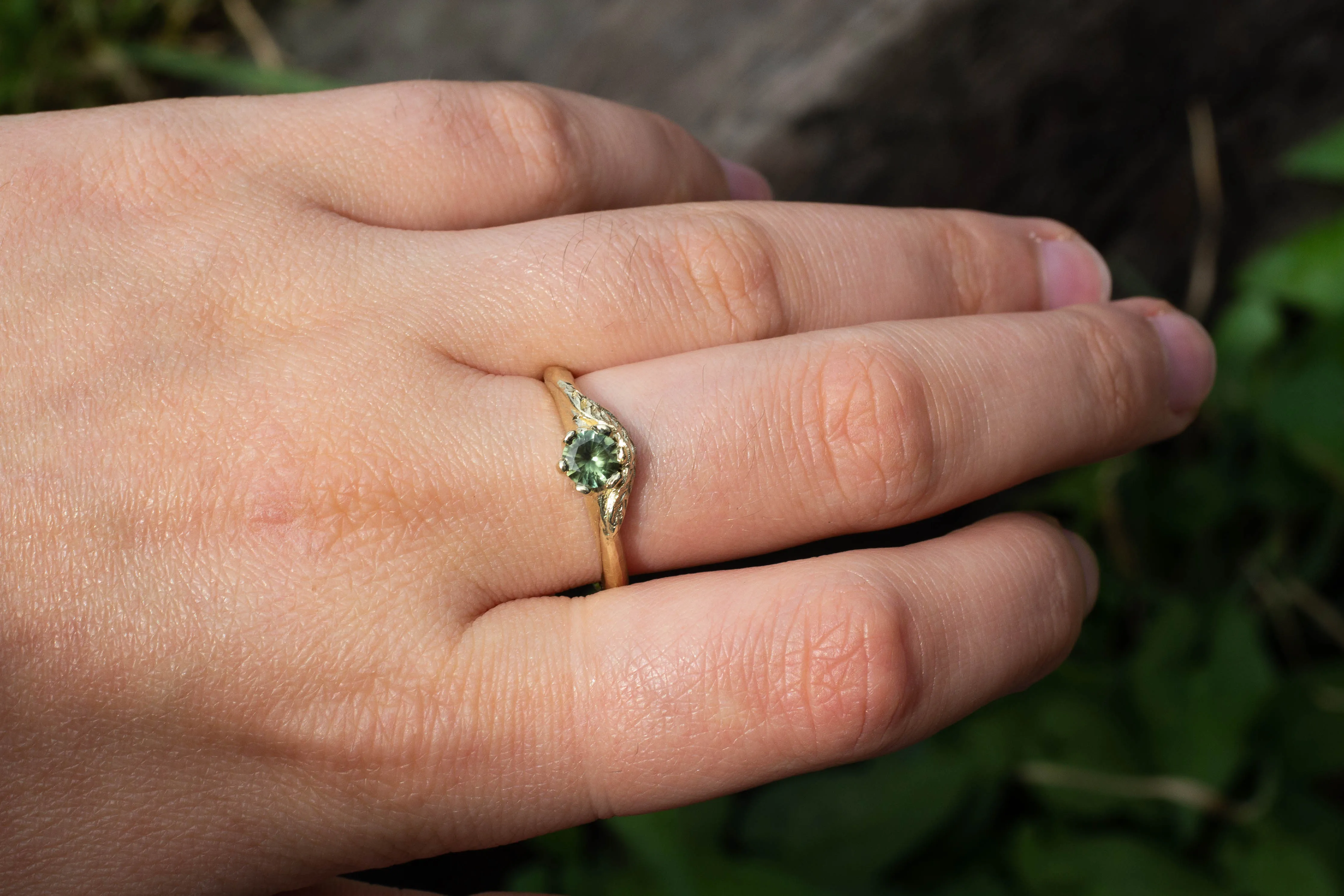 Cybele Ring - 14 carat Yellow Gold with Green Sapphire sold by Sophie Divett Jewelry product image thumbnail 4