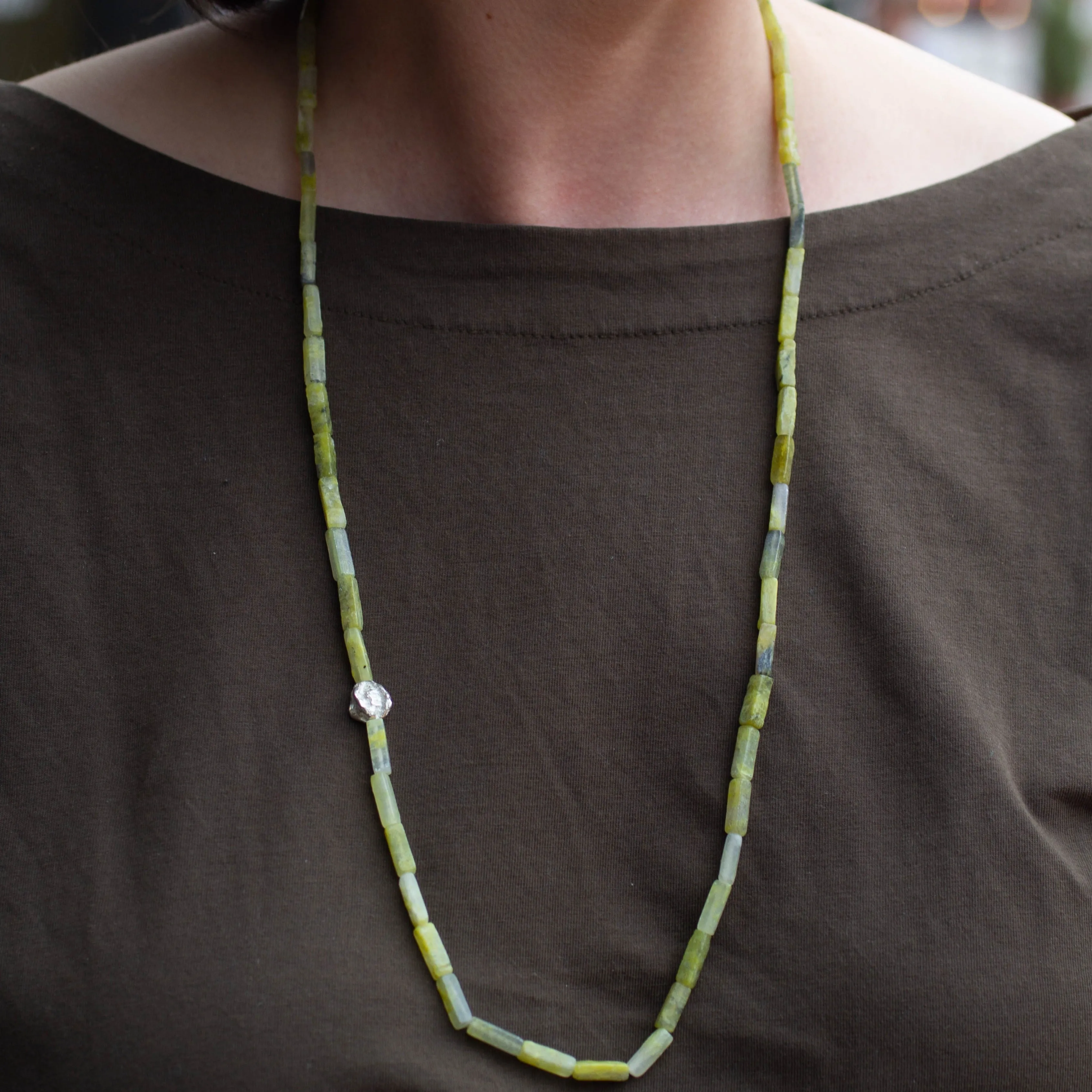Neptune Necklace - Light Green Serpentine - #1 sold by Sophie Divett Jewelry