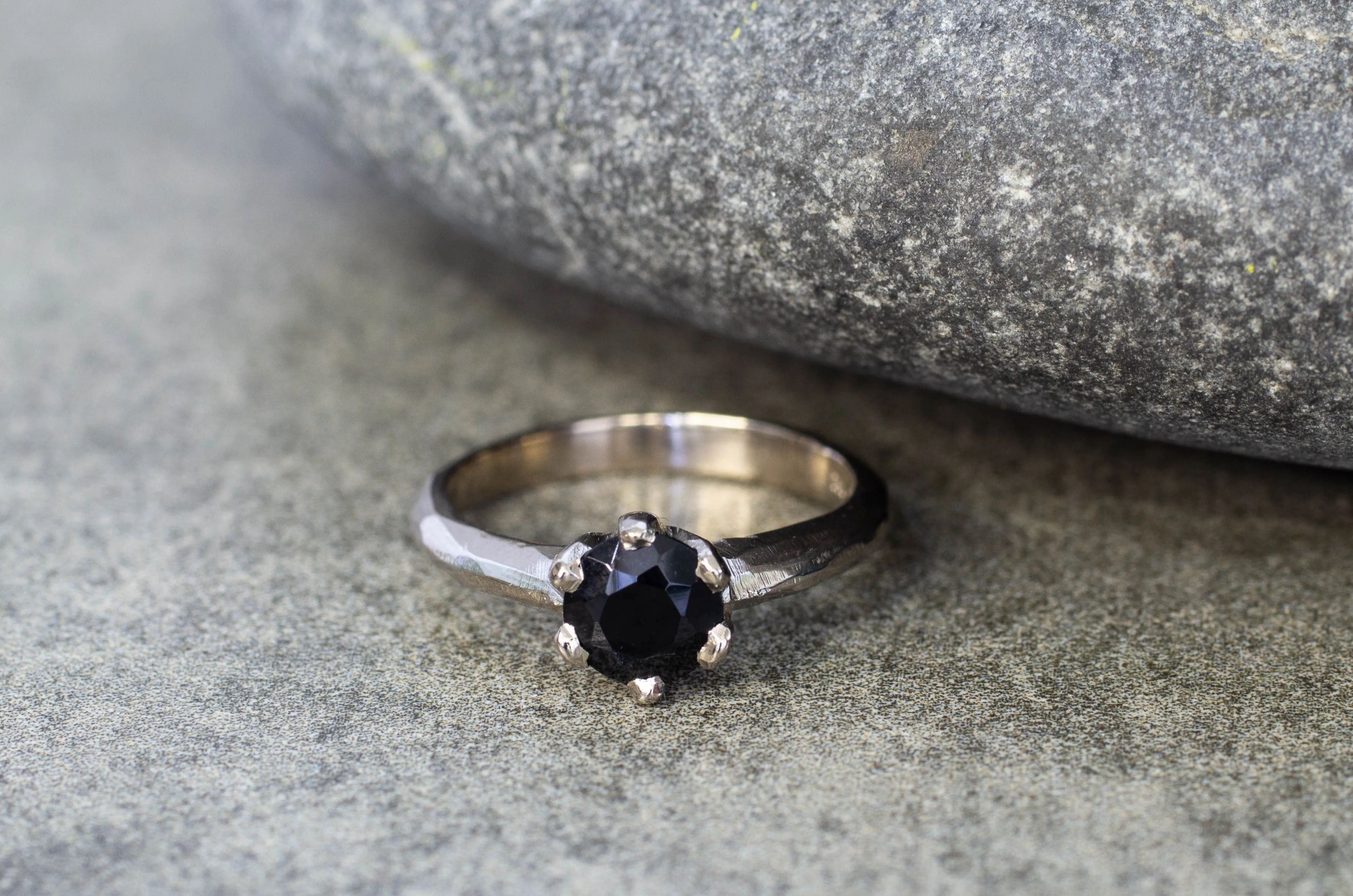 Vesta Ring - 18ct White Gold with Black Spinel sold by Sophie Divett Jewelry product image thumbnail 2