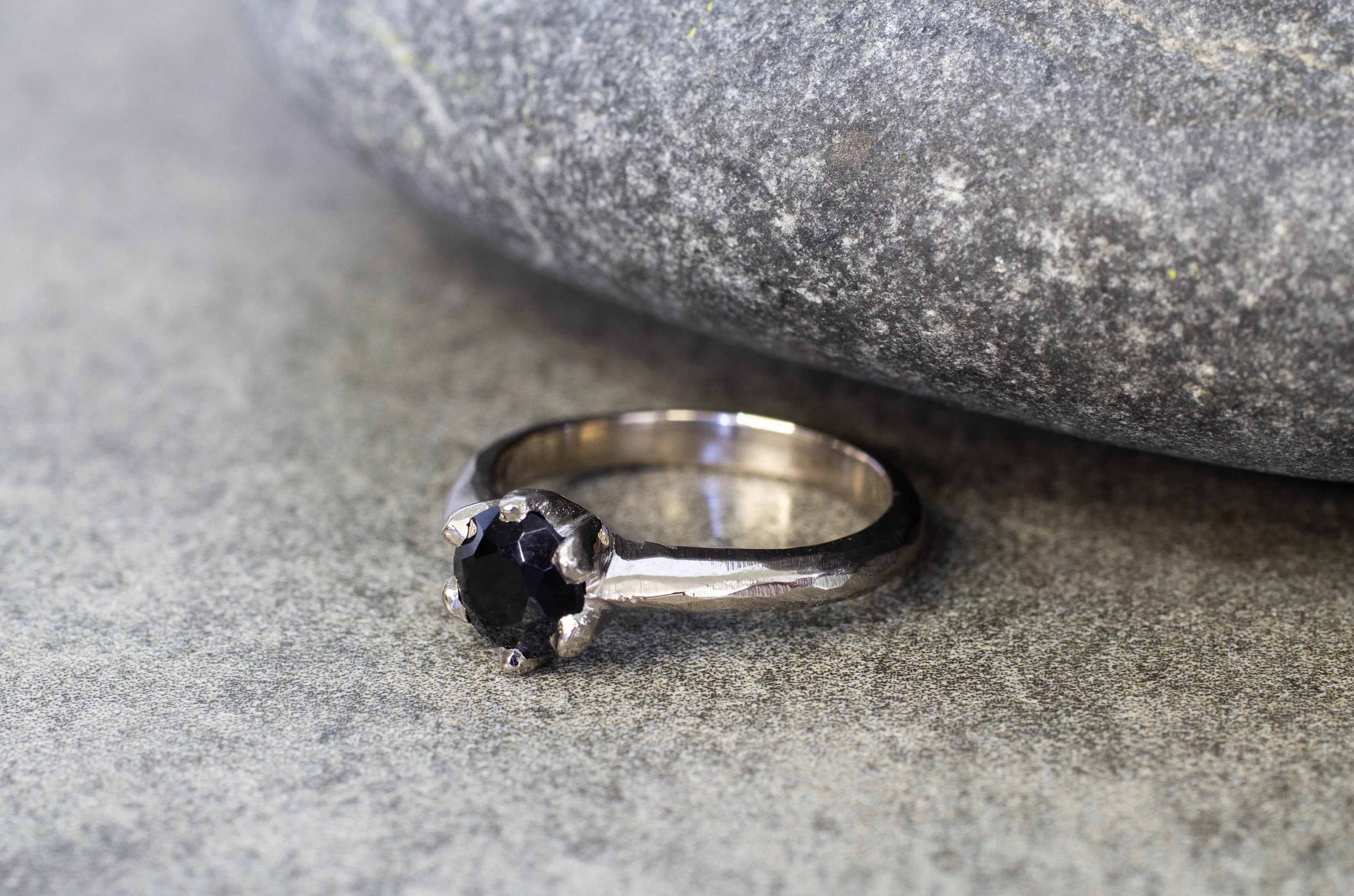 Vesta Ring - 18ct White Gold with Black Spinel sold by Sophie Divett Jewelry product image thumbnail 3