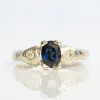 Thalia Ring - 14ct White Gold with Blue-Green Sapphire and Diamonds sold by Sophie Divett Jewelry