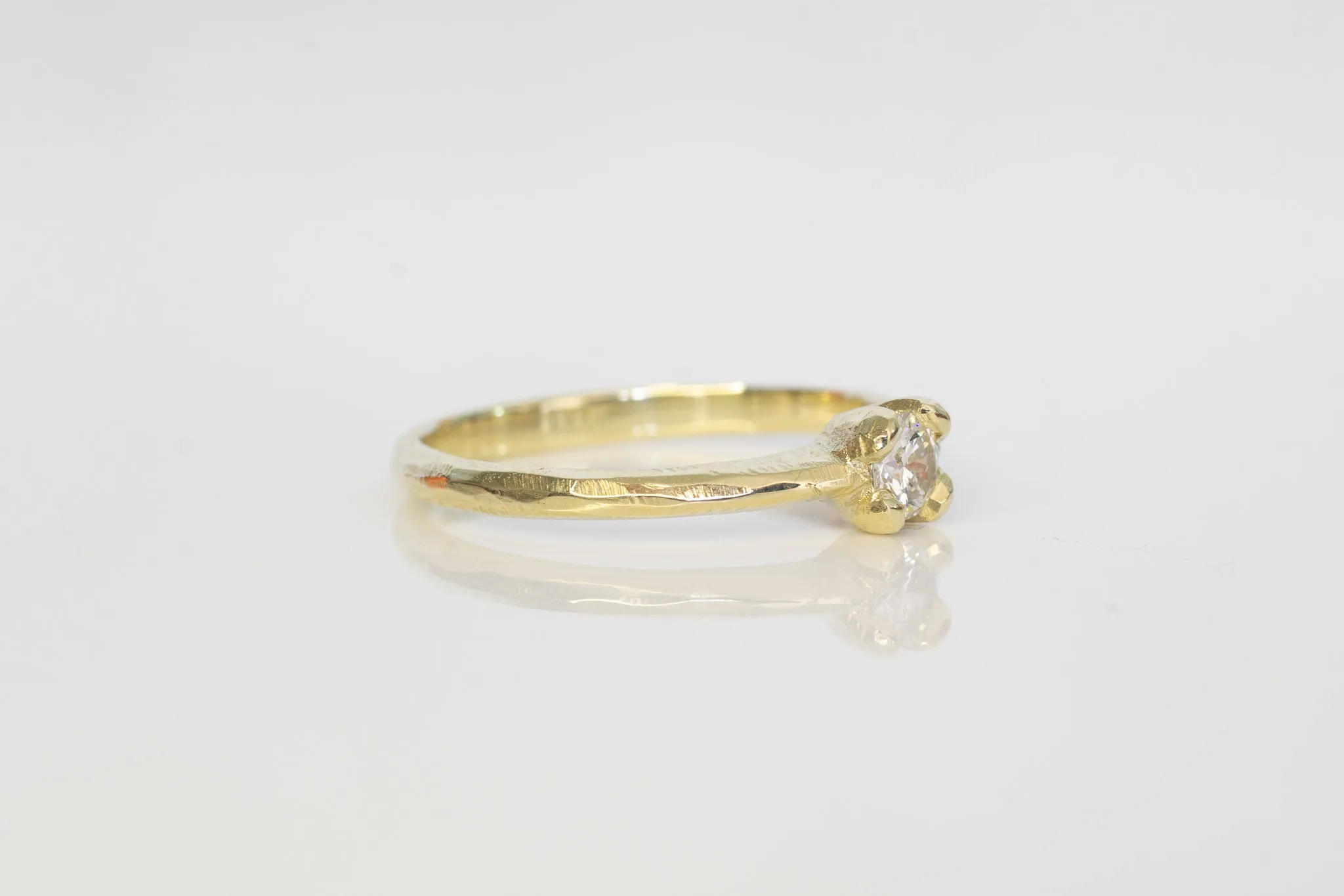 Droplet Ring - 14ct Yellow Gold with White Recycled Diamond sold by Sophie Divett Jewelry product image thumbnail 5