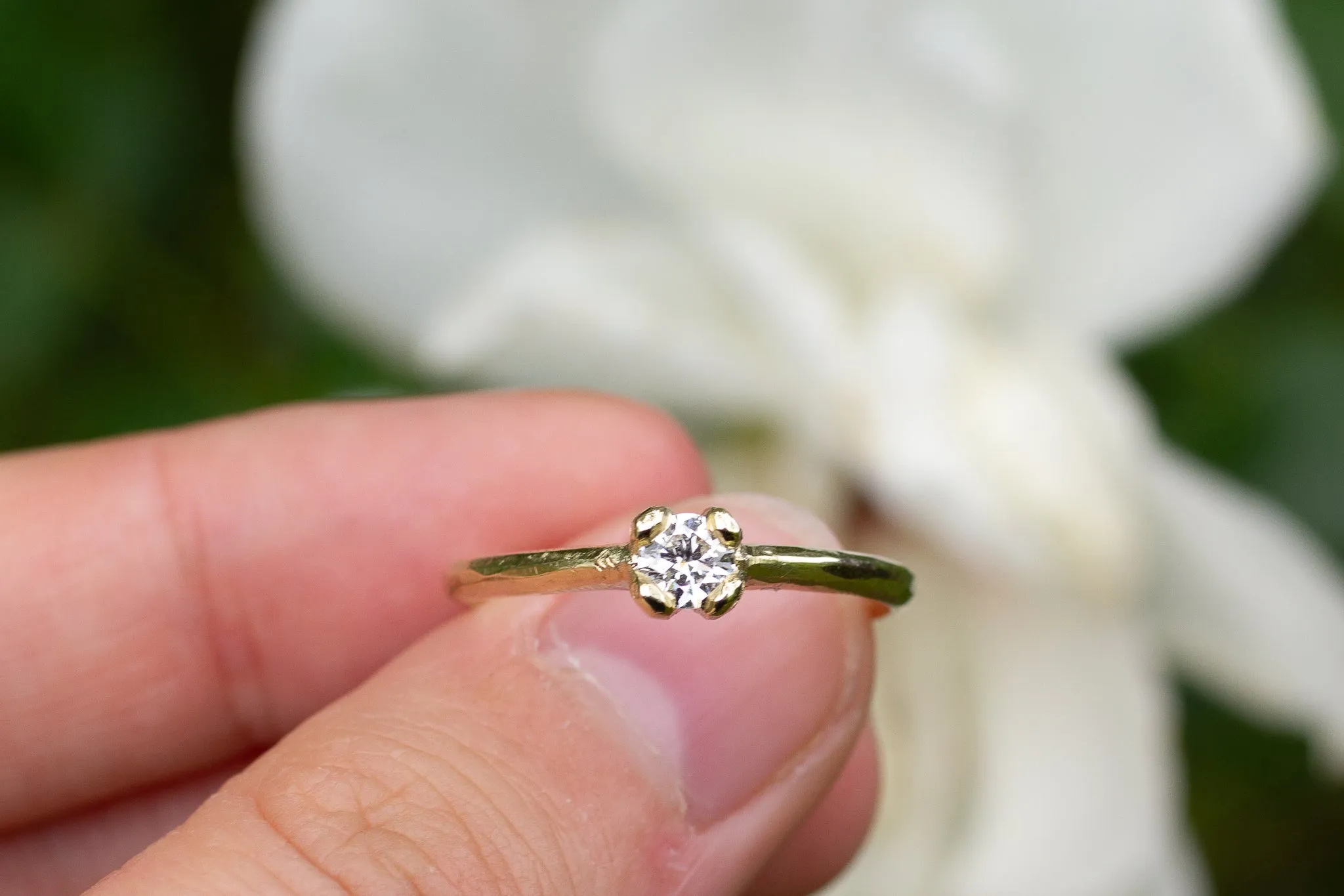 Droplet Ring - 14ct Yellow Gold with White Recycled Diamond sold by Sophie Divett Jewelry product image thumbnail 3