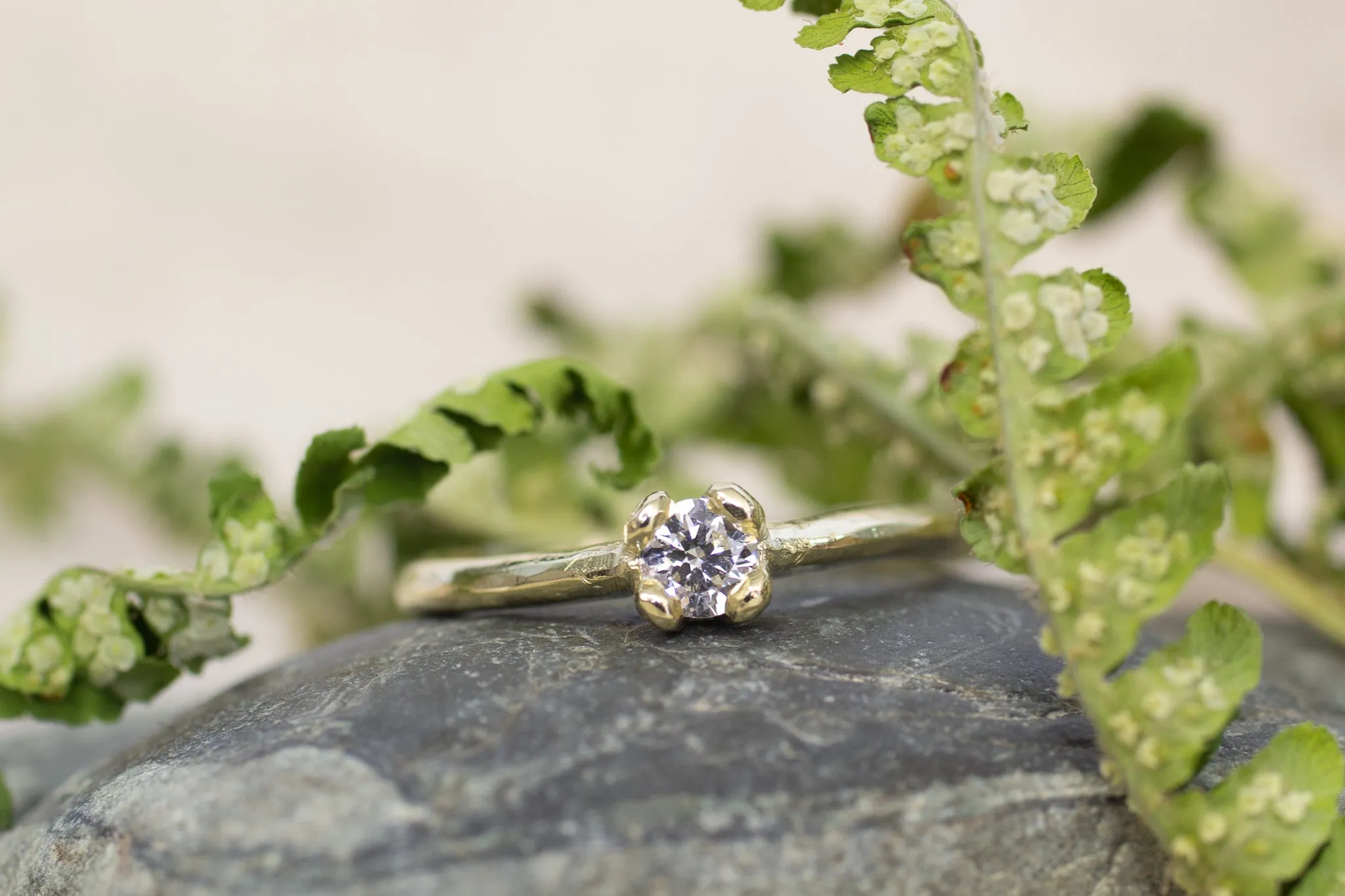 Droplet Ring - 14ct Yellow Gold with White Recycled Diamond sold by Sophie Divett Jewelry product image thumbnail 2