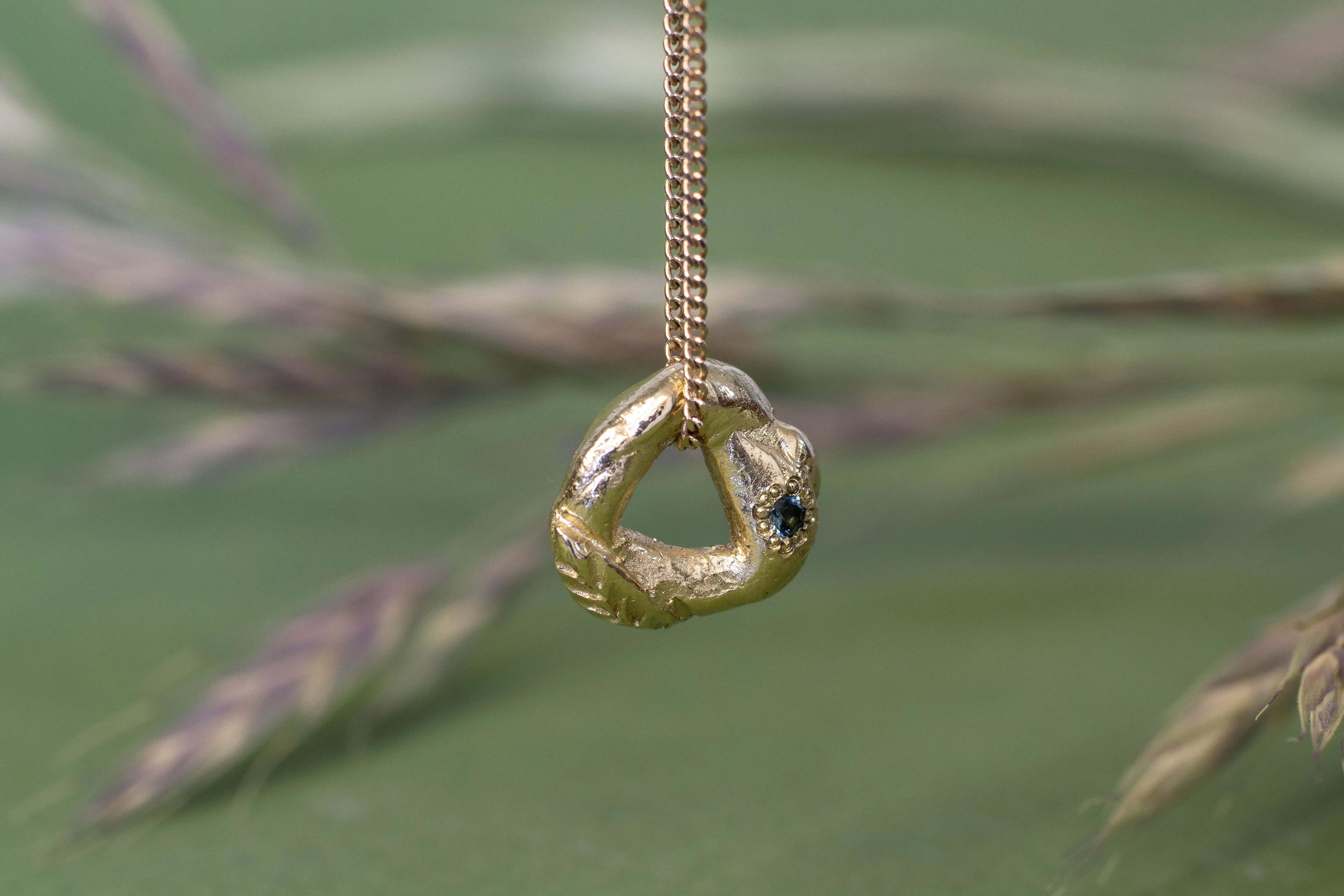 Circle Pendant with Leaf - Yellow Gold sold by Sophie Divett Jewelry product image thumbnail 3