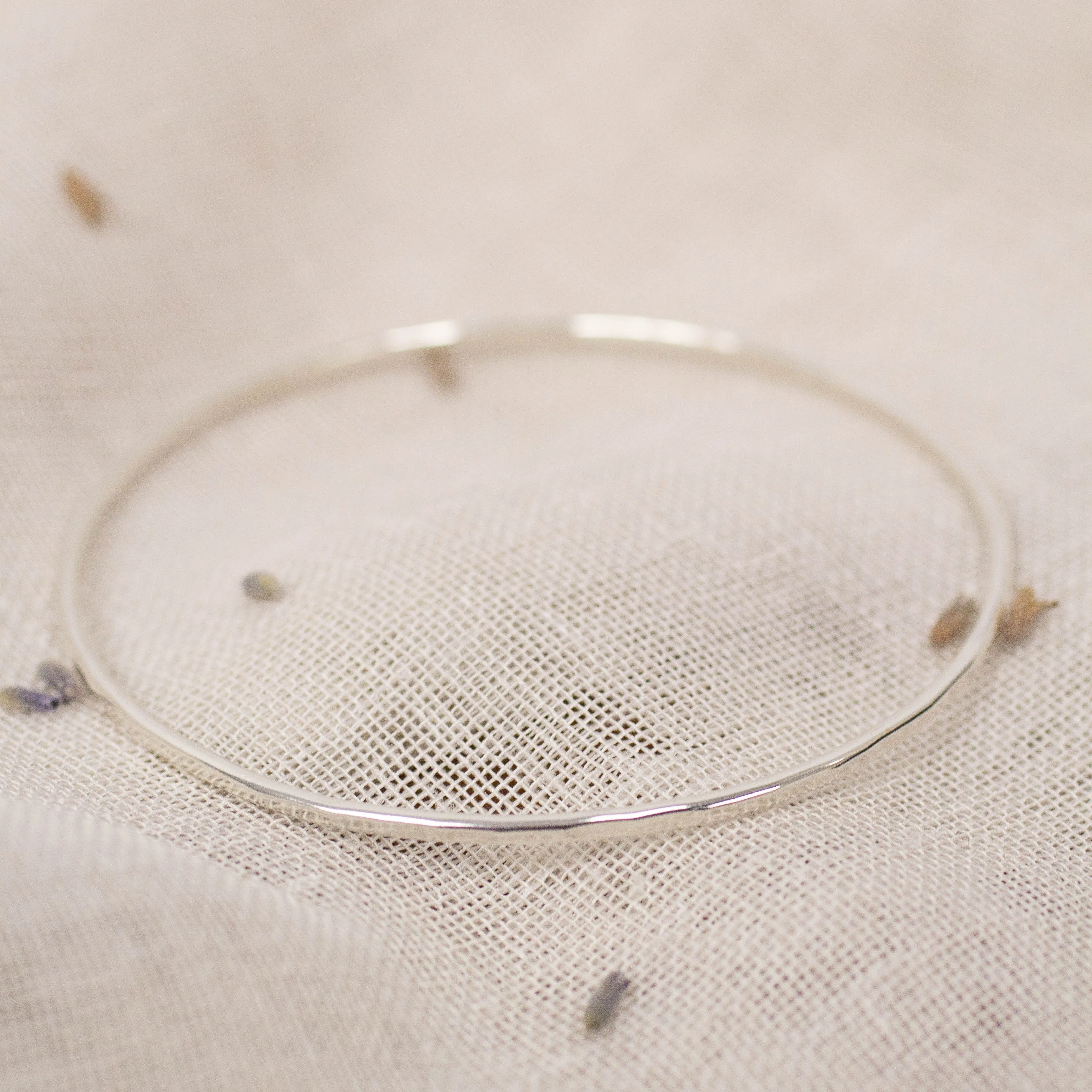 Hammered Bangle - 2mm- Sterling Silver sold by Sophie Divett Jewelry product image thumbnail 3