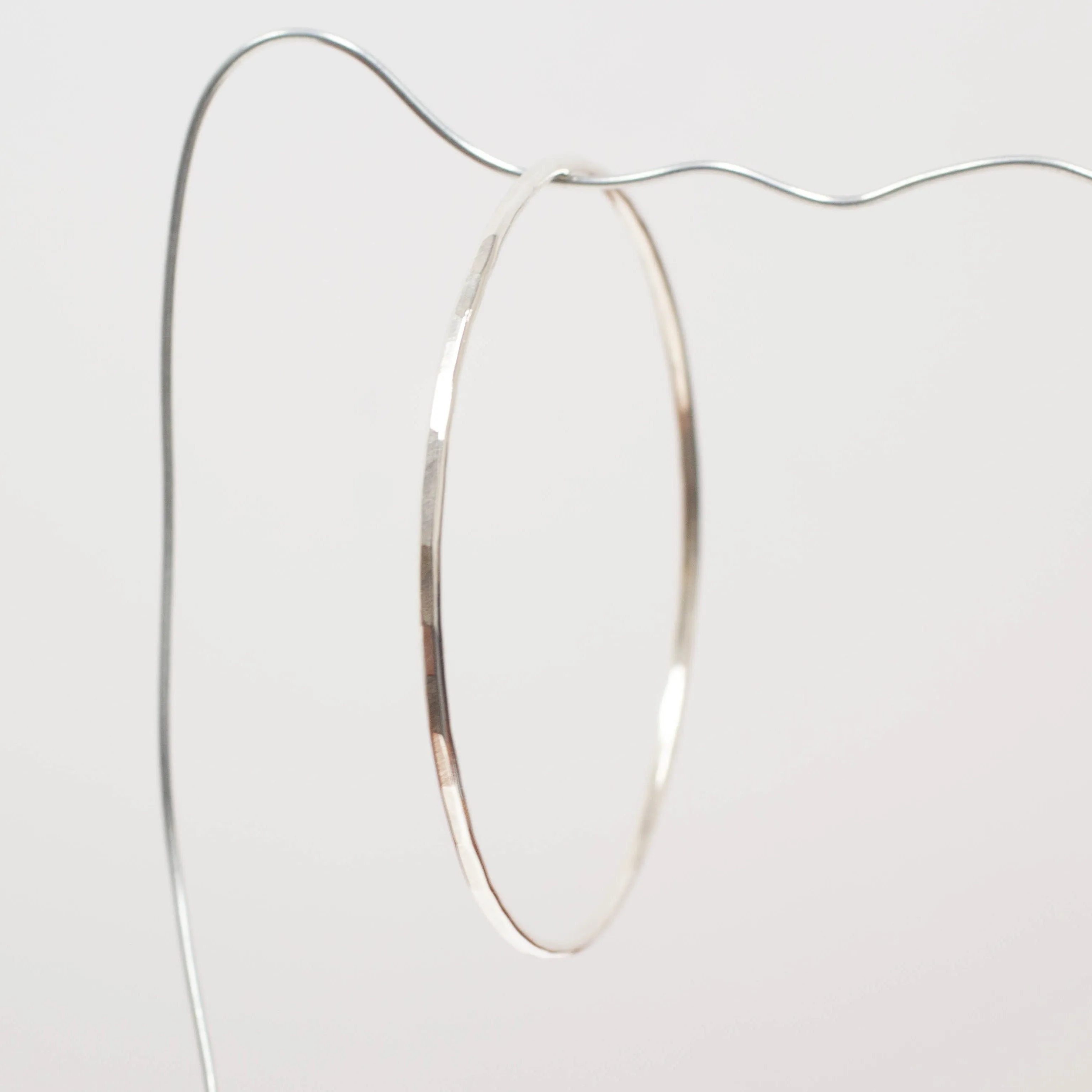 Hammered Bangle - 2mm- Sterling Silver sold by Sophie Divett Jewelry product image thumbnail 2