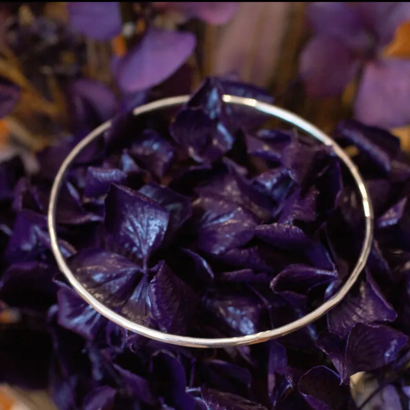 Hammered Bangle - Sterling Silver sold by Sophie Divett Jewelry