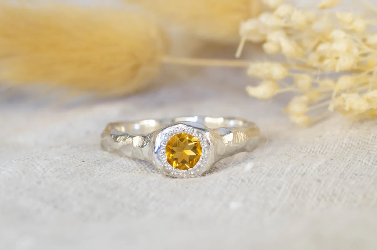 Spring Ring - Sterling Silver with Citrine sold by Sophie Divett Jewelry