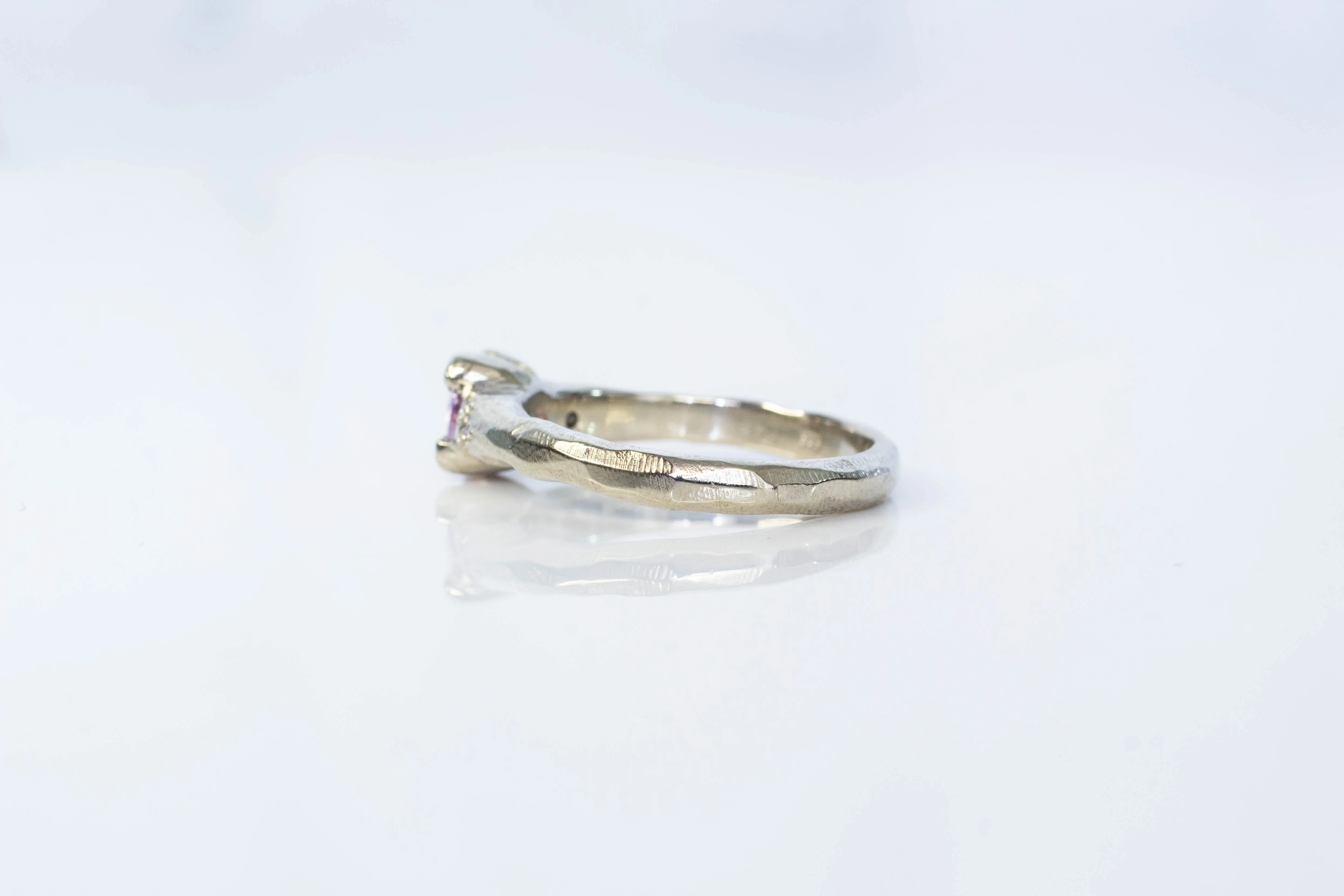 Mira Ring - 14ct White Gold with Pink Sapphire and Diamonds sold by Sophie Divett Jewelry product image thumbnail 5