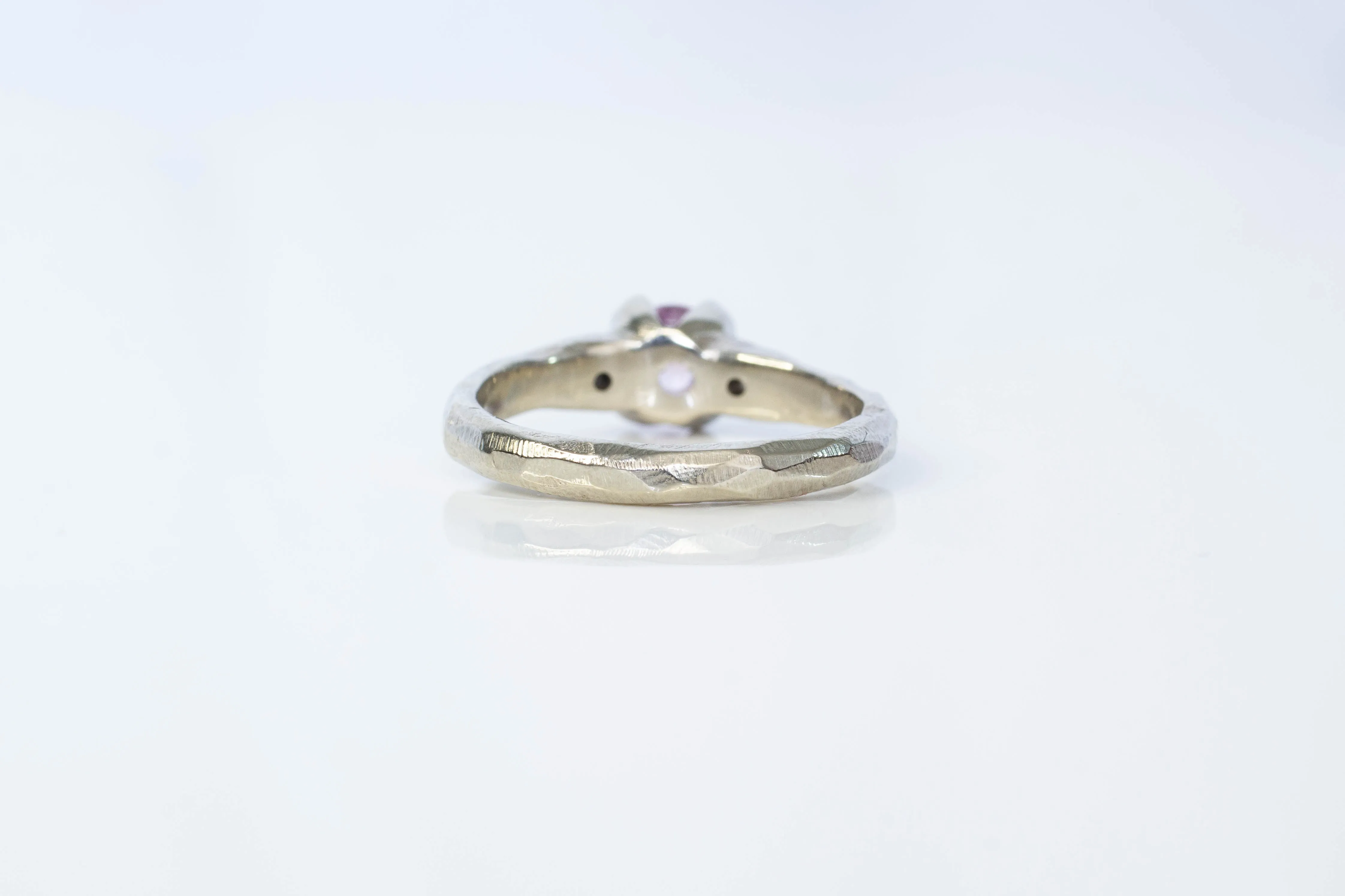 Mira Ring - 14ct White Gold with Pink Sapphire and Diamonds sold by Sophie Divett Jewelry product image thumbnail 4