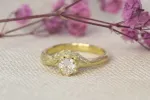 Cybele Ring - 14ct Yellow Gold with Moissanite sold by Sophie Divett Jewelry