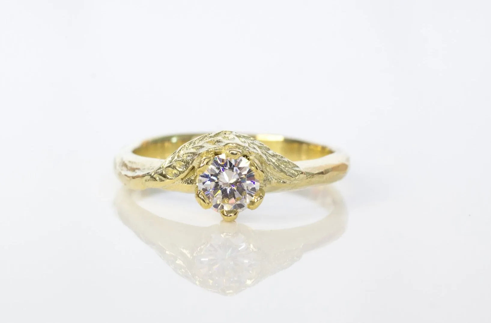 Cybele Ring - 14ct Yellow Gold with Moissanite sold by Sophie Divett Jewelry