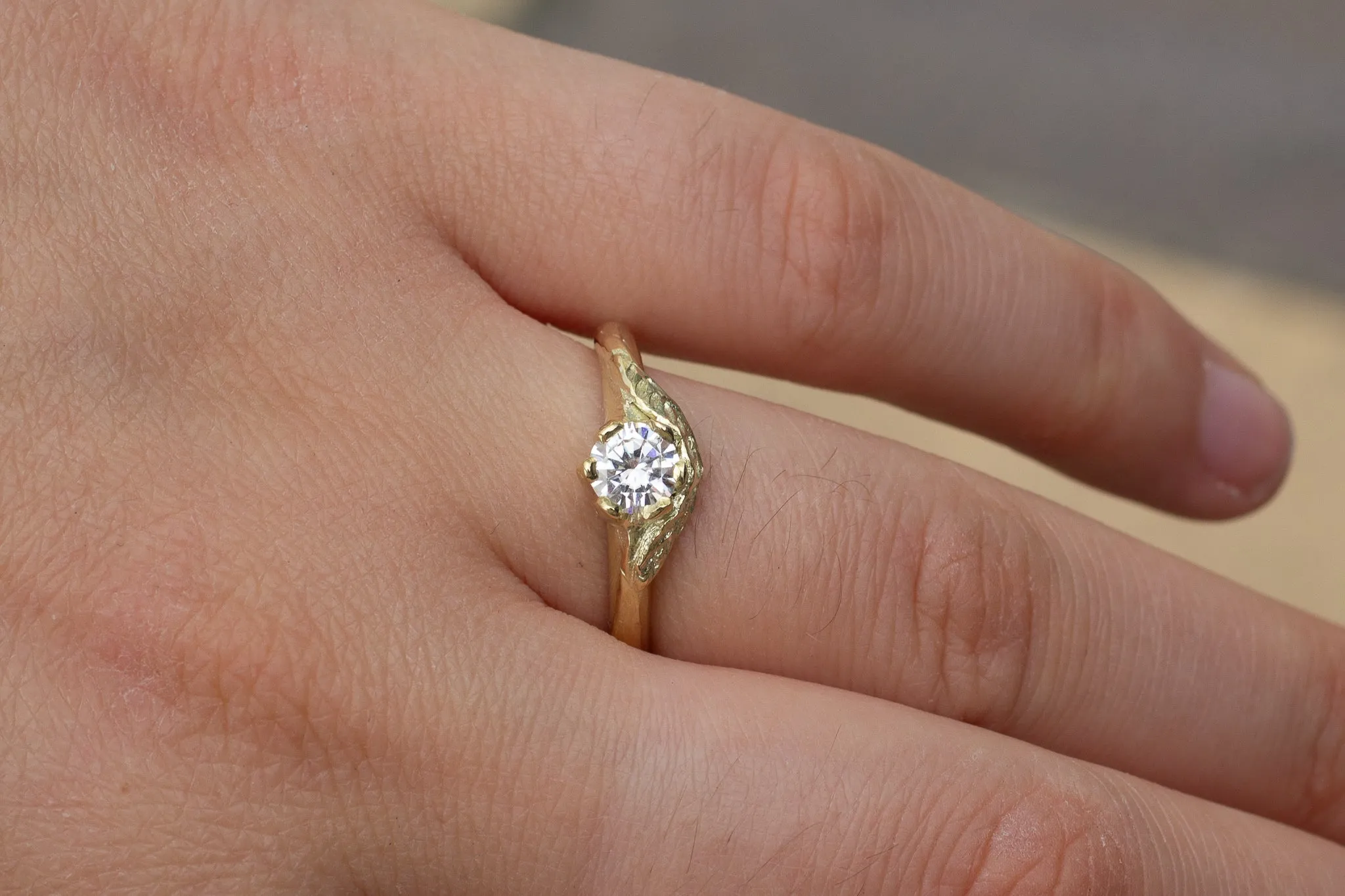 Cybele Ring - 14ct Yellow Gold with Moissanite sold by Sophie Divett Jewelry product image thumbnail 4
