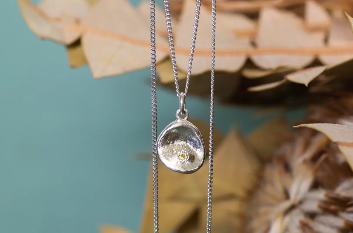 Water Drop Pendant - White Gold sold by Sophie Divett Jewelry