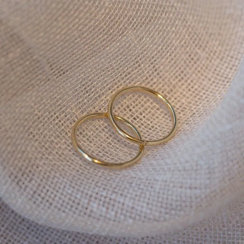 Plain Sleeper Earrings - 14mm - 9ct Yellow Gold sold by Sophie Divett Jewelry