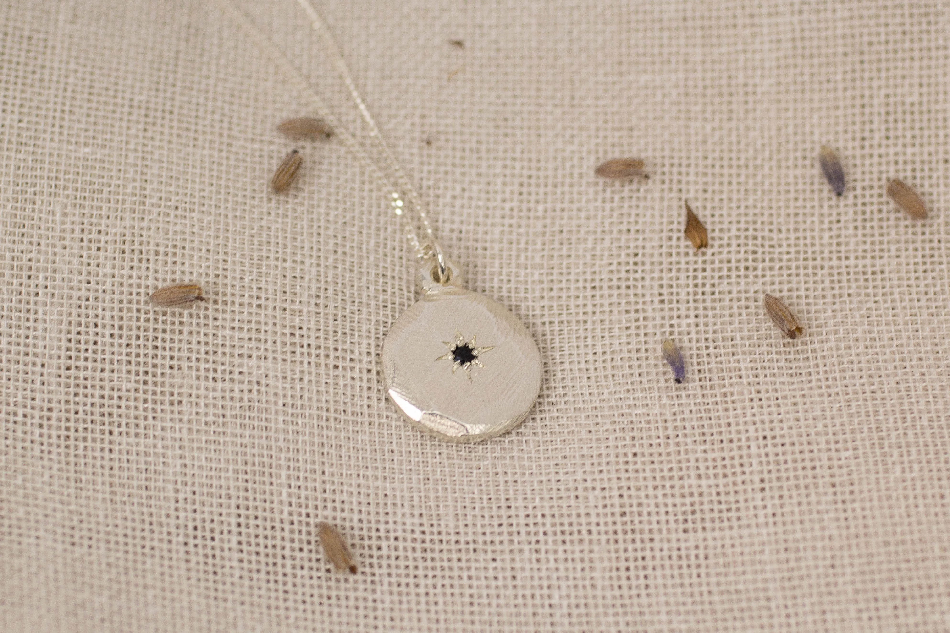 Io Pendant - Silver with Black Sapphire sold by Sophie Divett Jewelry product image thumbnail 5