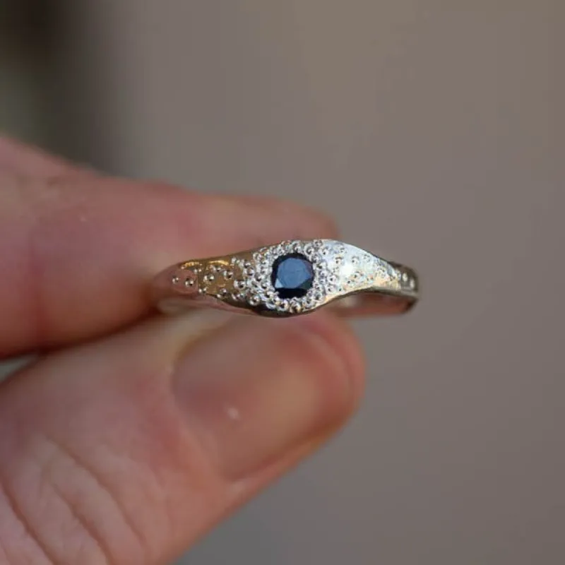 Seafoam Ring - Sterling Silver with Sapphire sold by Sophie Divett Jewelry