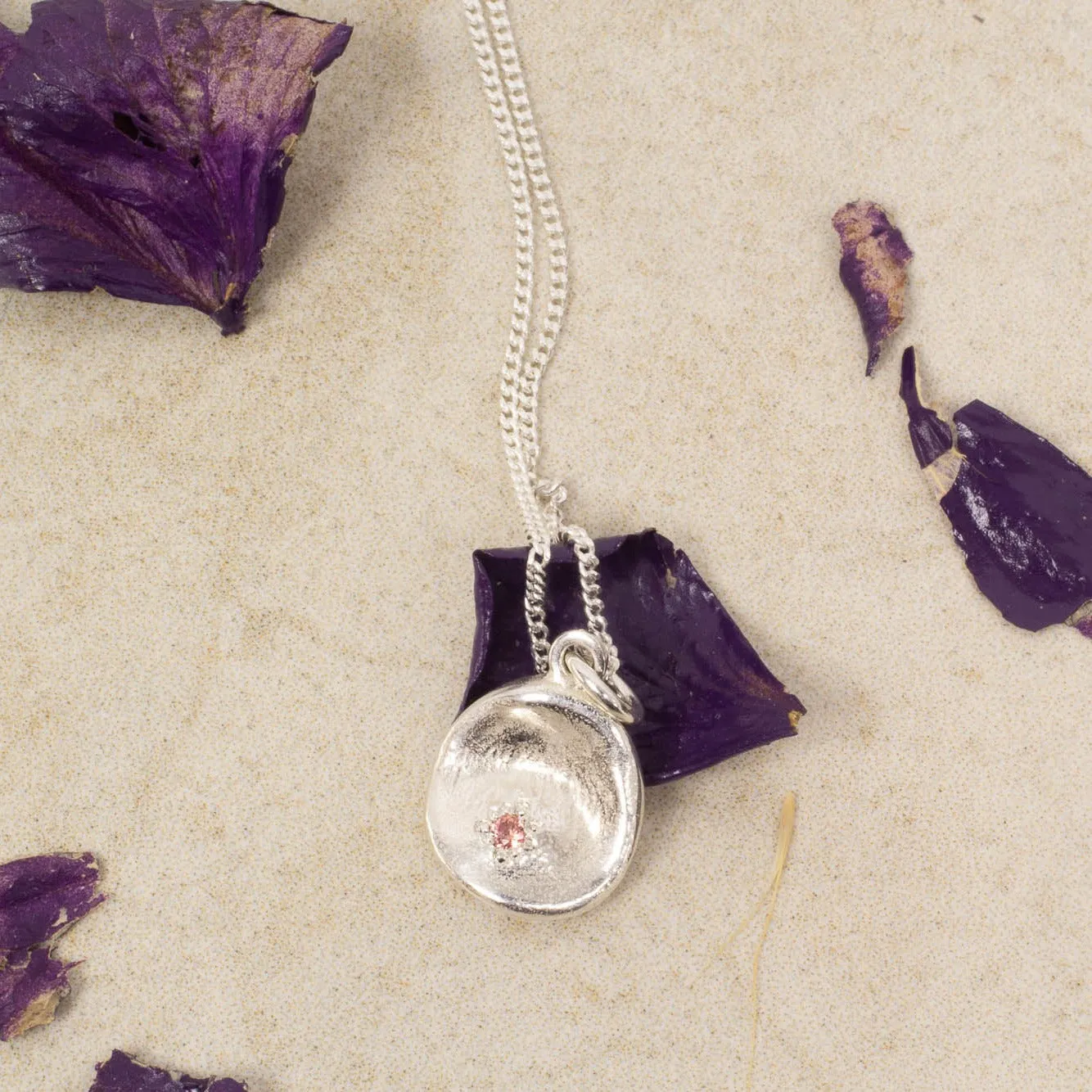 Water Drop Pendant - Sterling Silver with Sapphire sold by Sophie Divett Jewelry product image thumbnail 2