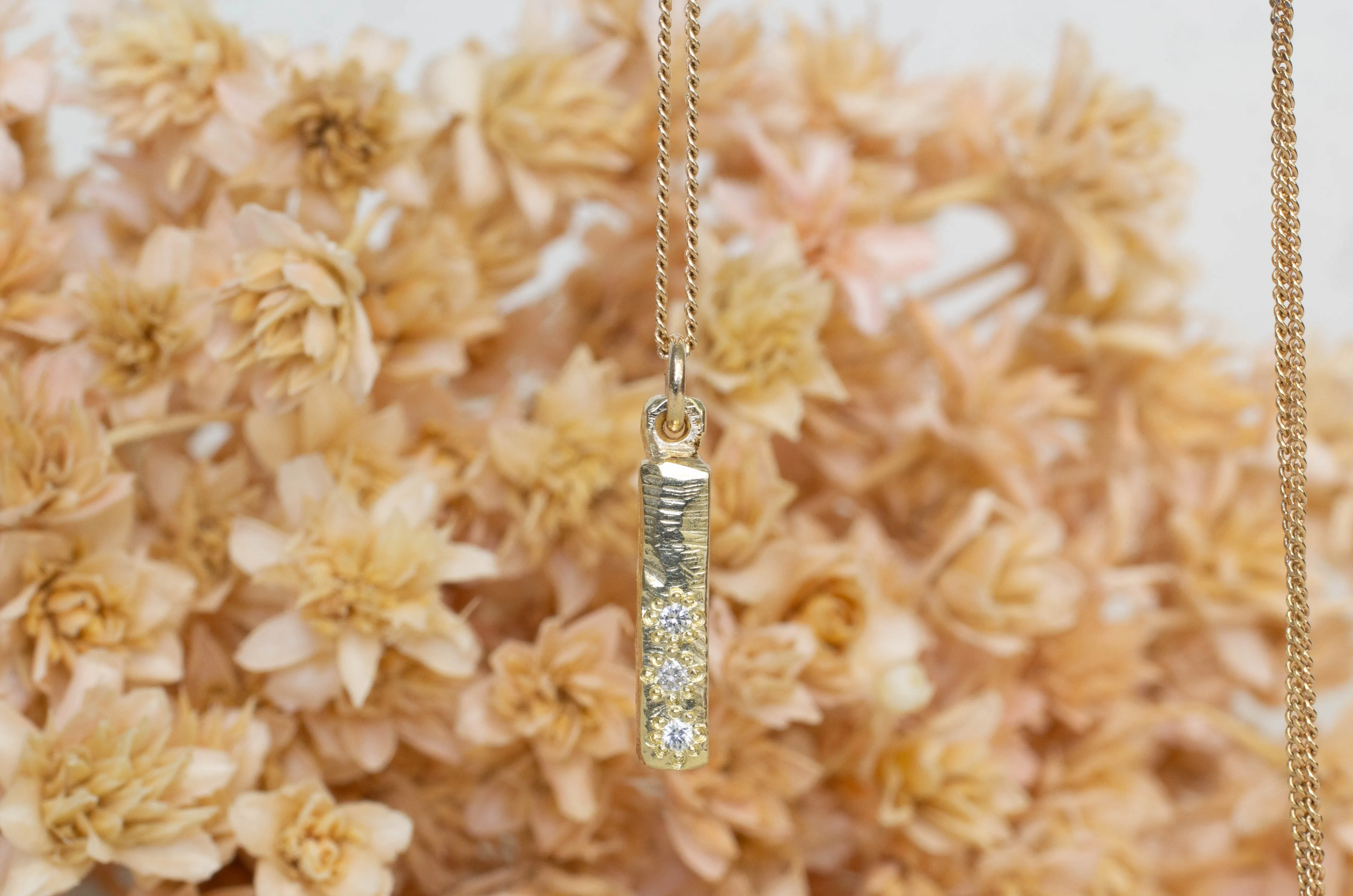 Pillar Pendant - Yellow Gold with Diamonds sold by Sophie Divett Jewelry