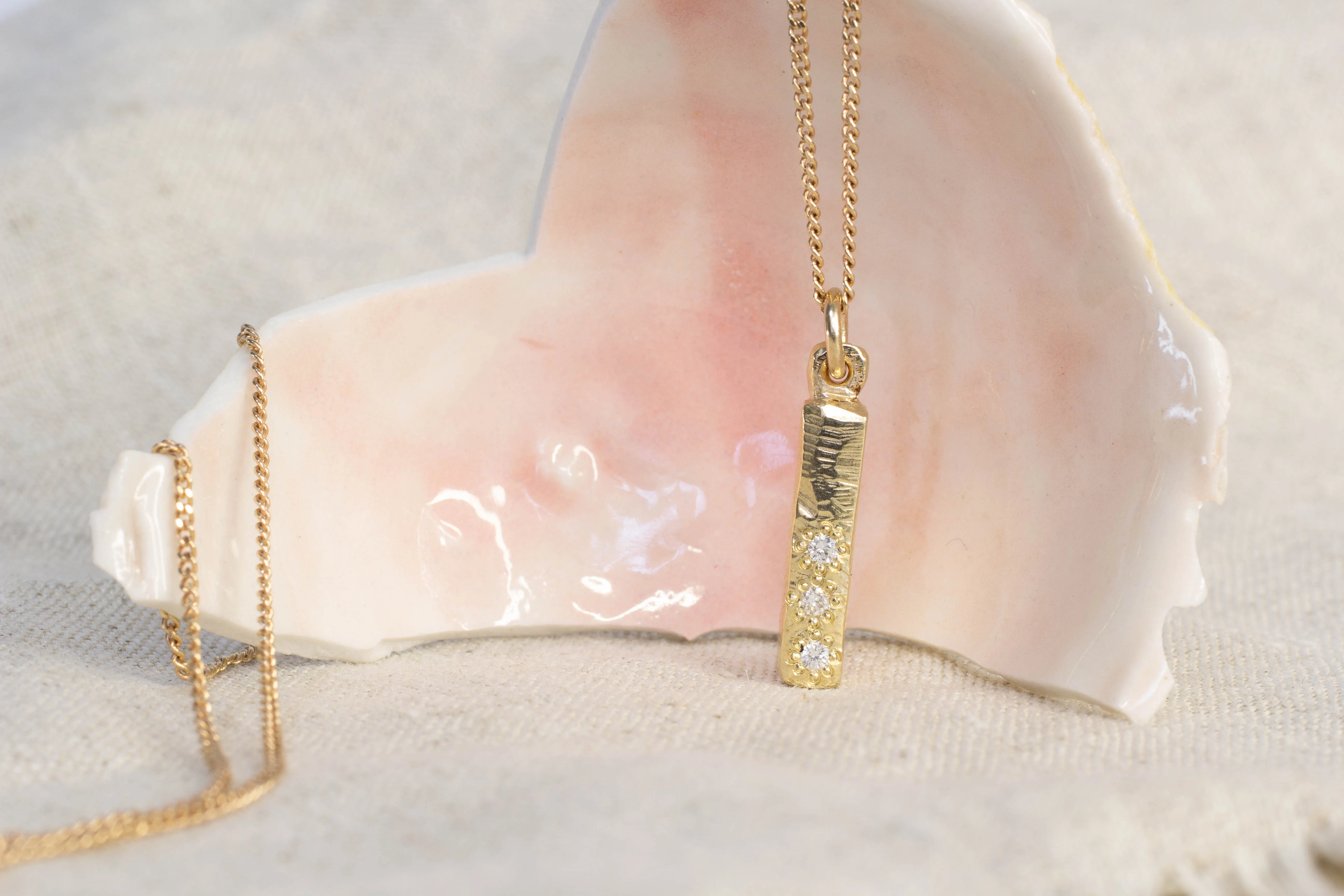 Pillar Pendant - Yellow Gold with Diamonds sold by Sophie Divett Jewelry product image thumbnail 2