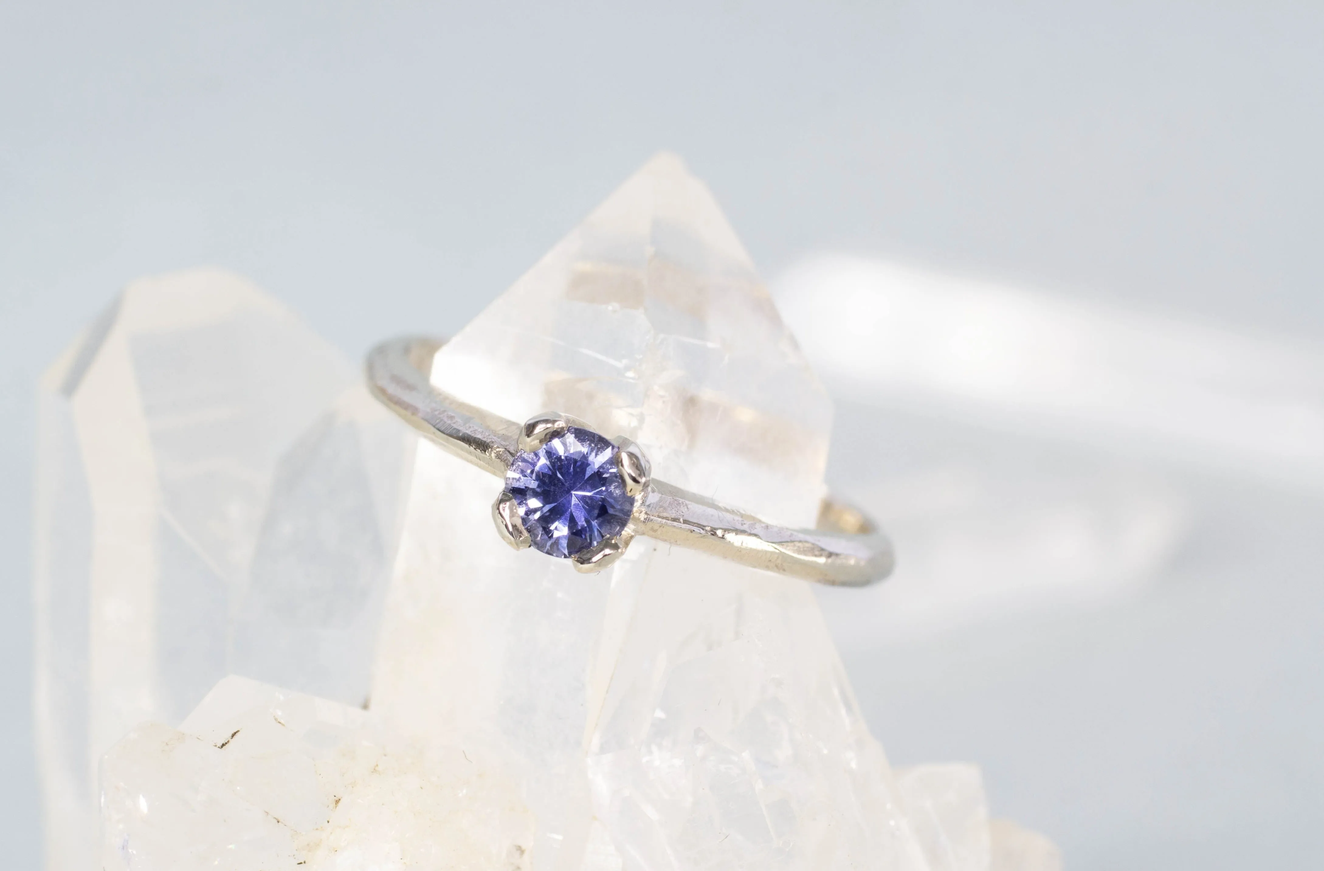 Droplet Ring - 14ct White Gold with Ceylon Sapphire sold by Sophie Divett Jewelry product image thumbnail 2