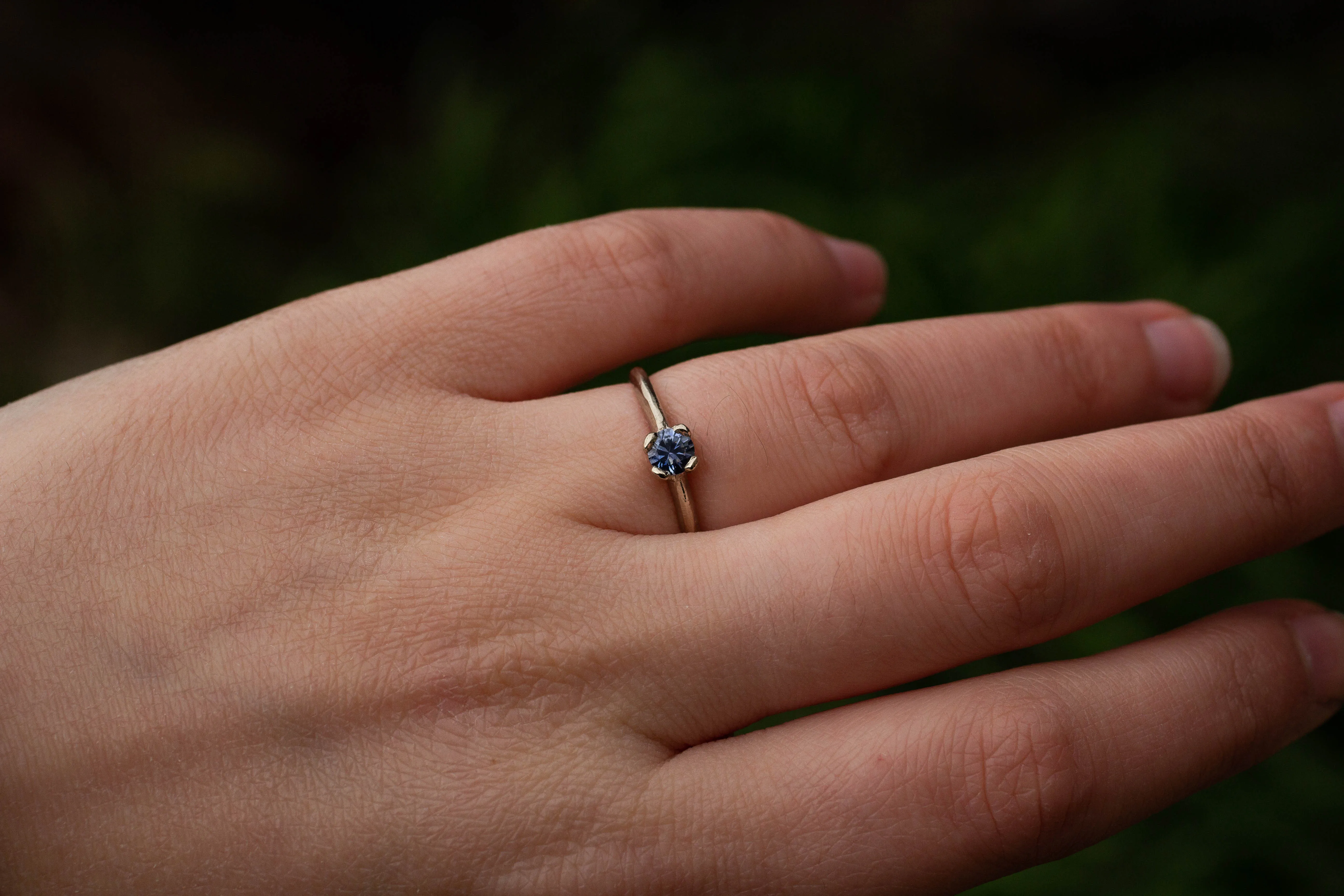 Droplet Ring - 14ct White Gold with Ceylon Sapphire sold by Sophie Divett Jewelry product image thumbnail 4