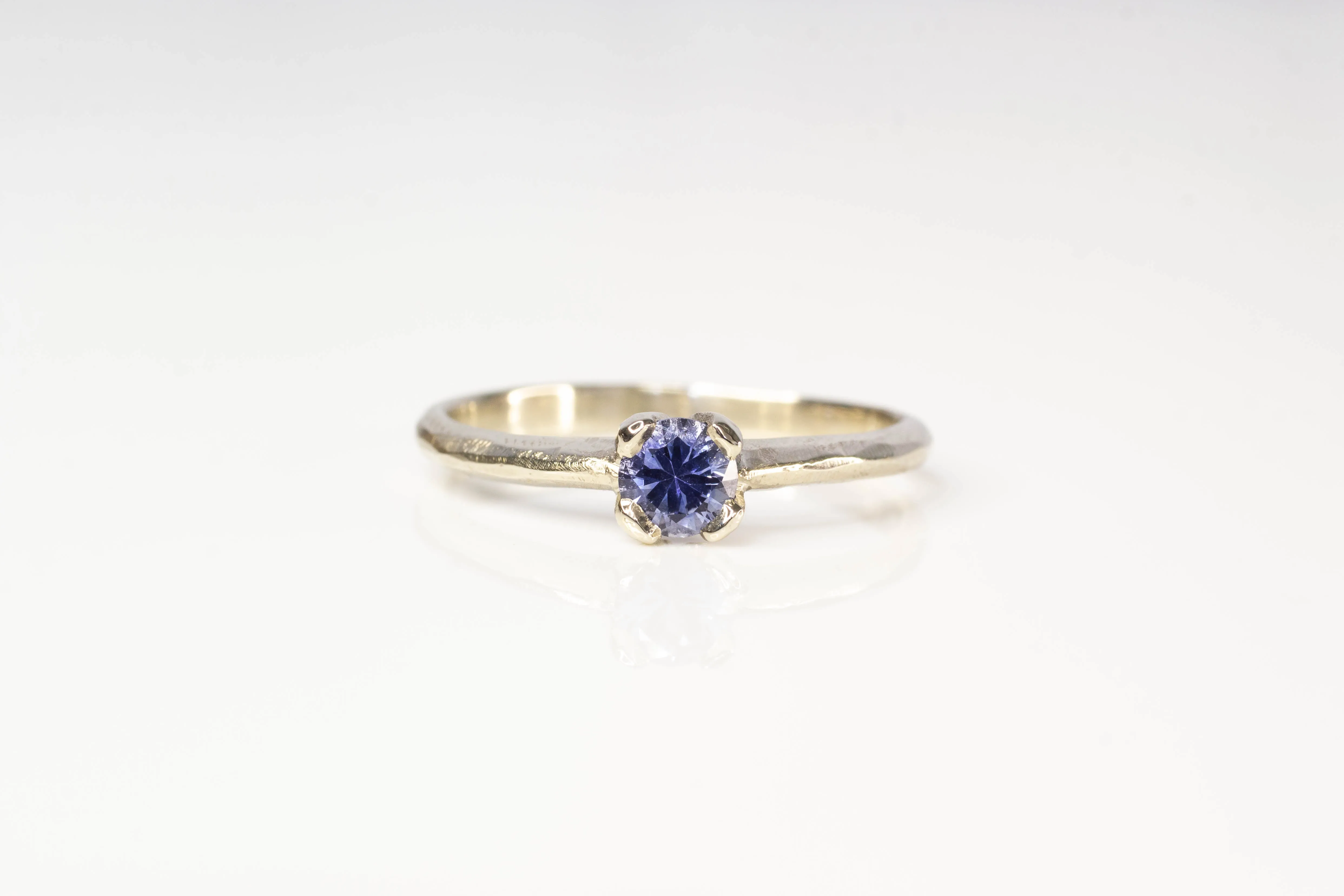 Droplet Ring - 14ct White Gold with Ceylon Sapphire sold by Sophie Divett Jewelry