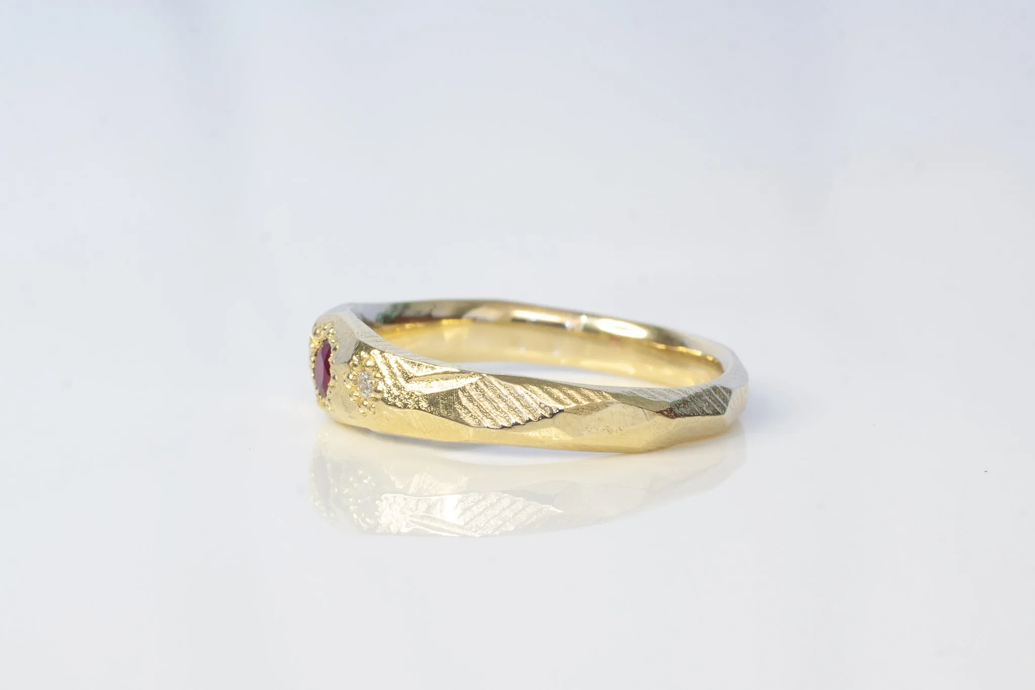 Hestia Ring - 9ct Yellow Gold with Ruby and Diamonds sold by Sophie Divett Jewelry product image thumbnail 5