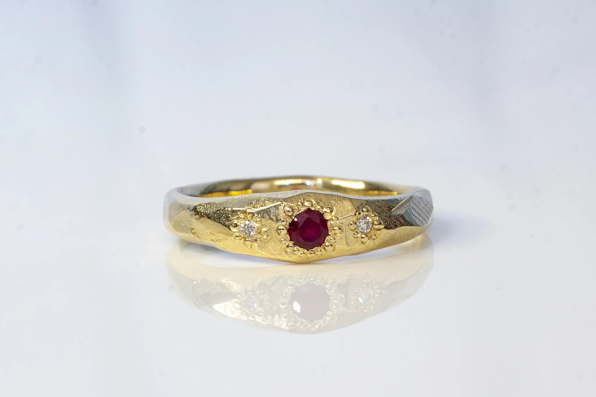 Hestia Ring - 9ct Yellow Gold with Ruby and Diamonds sold by Sophie Divett Jewelry product image thumbnail 2