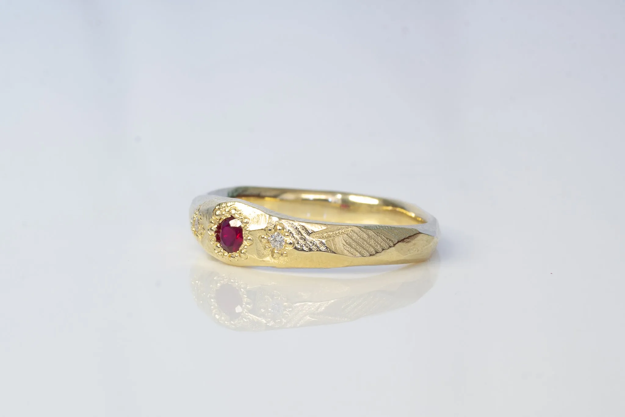 Hestia Ring - 9ct Yellow Gold with Ruby and Diamonds sold by Sophie Divett Jewelry product image thumbnail 4