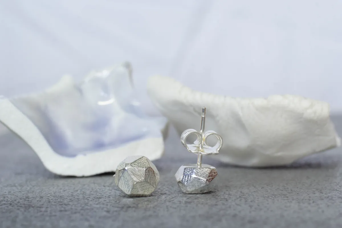 Boulder Studs - Sterling Silver sold by Sophie Divett Jewelry