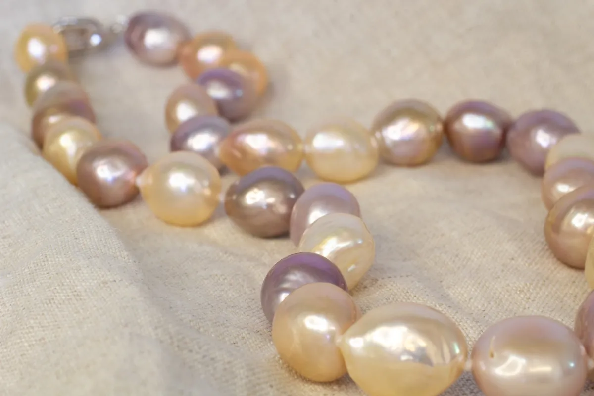 Semi-Baroque Pearl Necklace - 9-12mm - Natural sold by Sophie Divett Jewelry