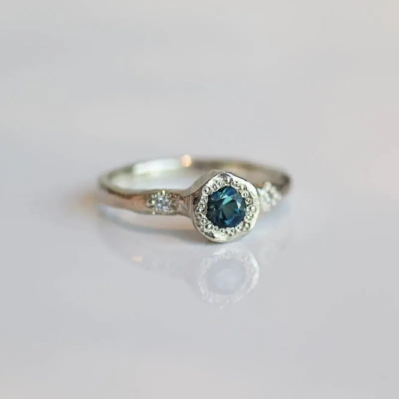 Neve Ring- White Gold with Sapphire and Diamonds sold by Sophie Divett Jewelry