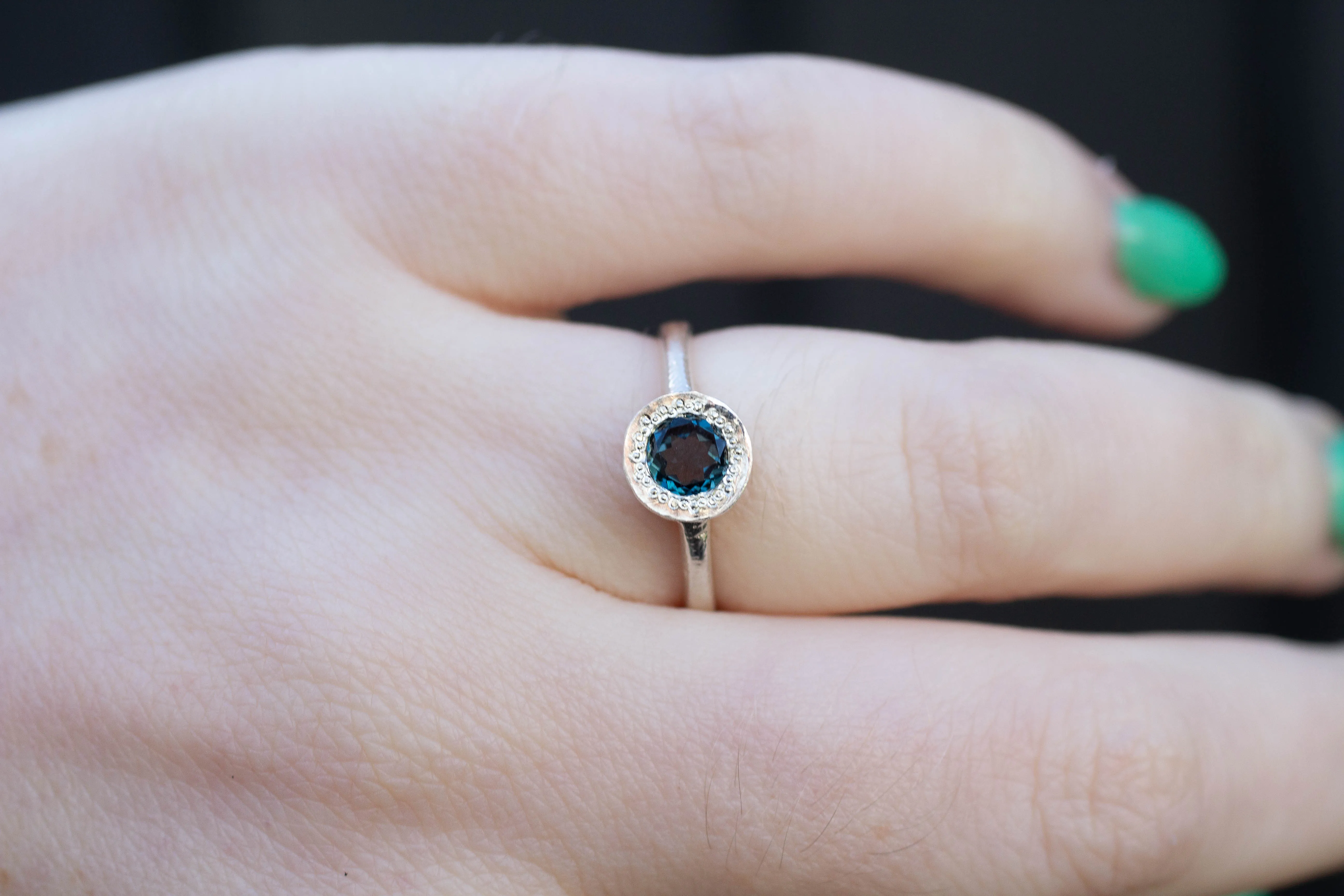 Lota Ring - Sterling Silver with Dark Blue Topaz sold by Sophie Divett Jewelry product image thumbnail 3