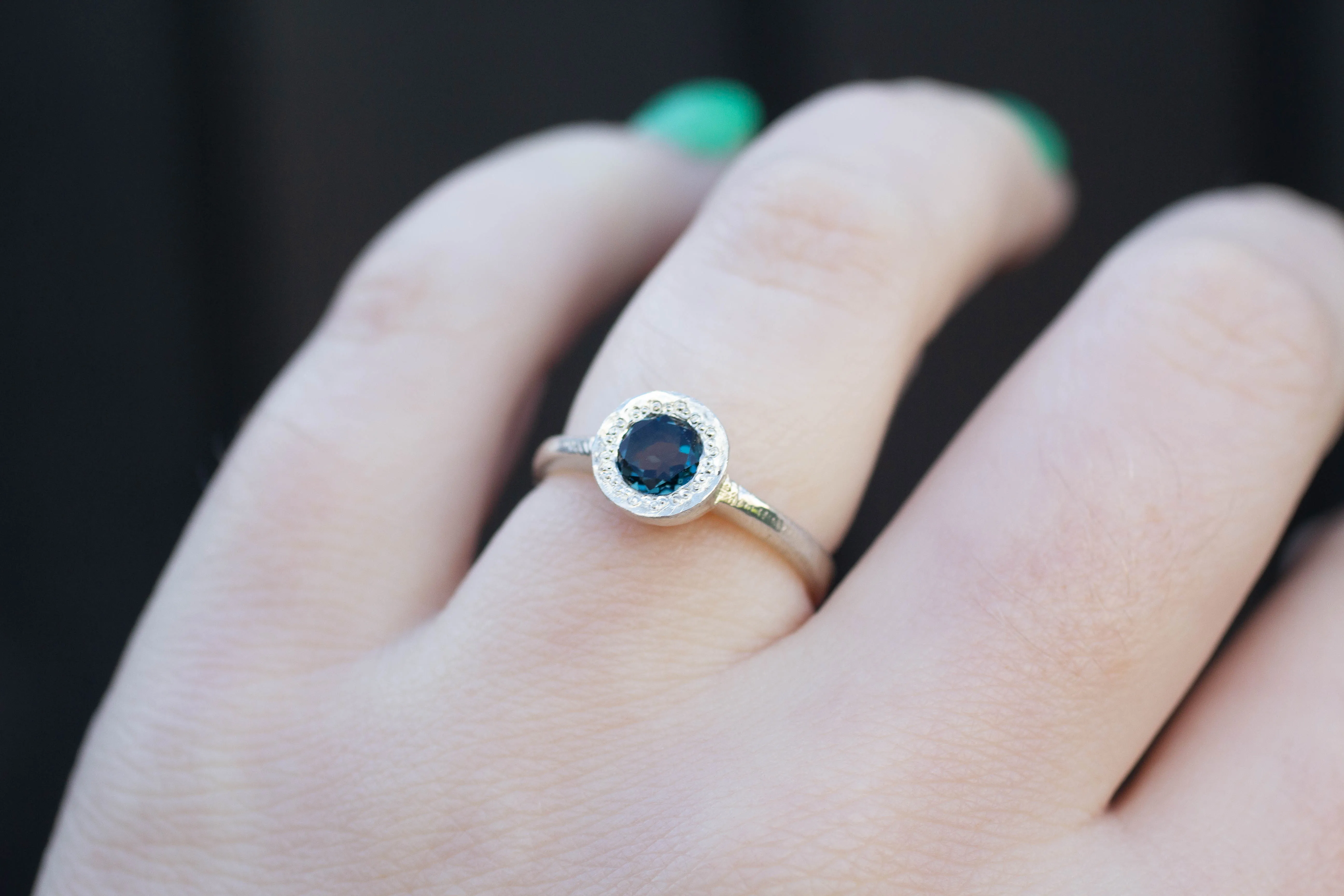 Lota Ring - Sterling Silver with Dark Blue Topaz sold by Sophie Divett Jewelry product image thumbnail 4