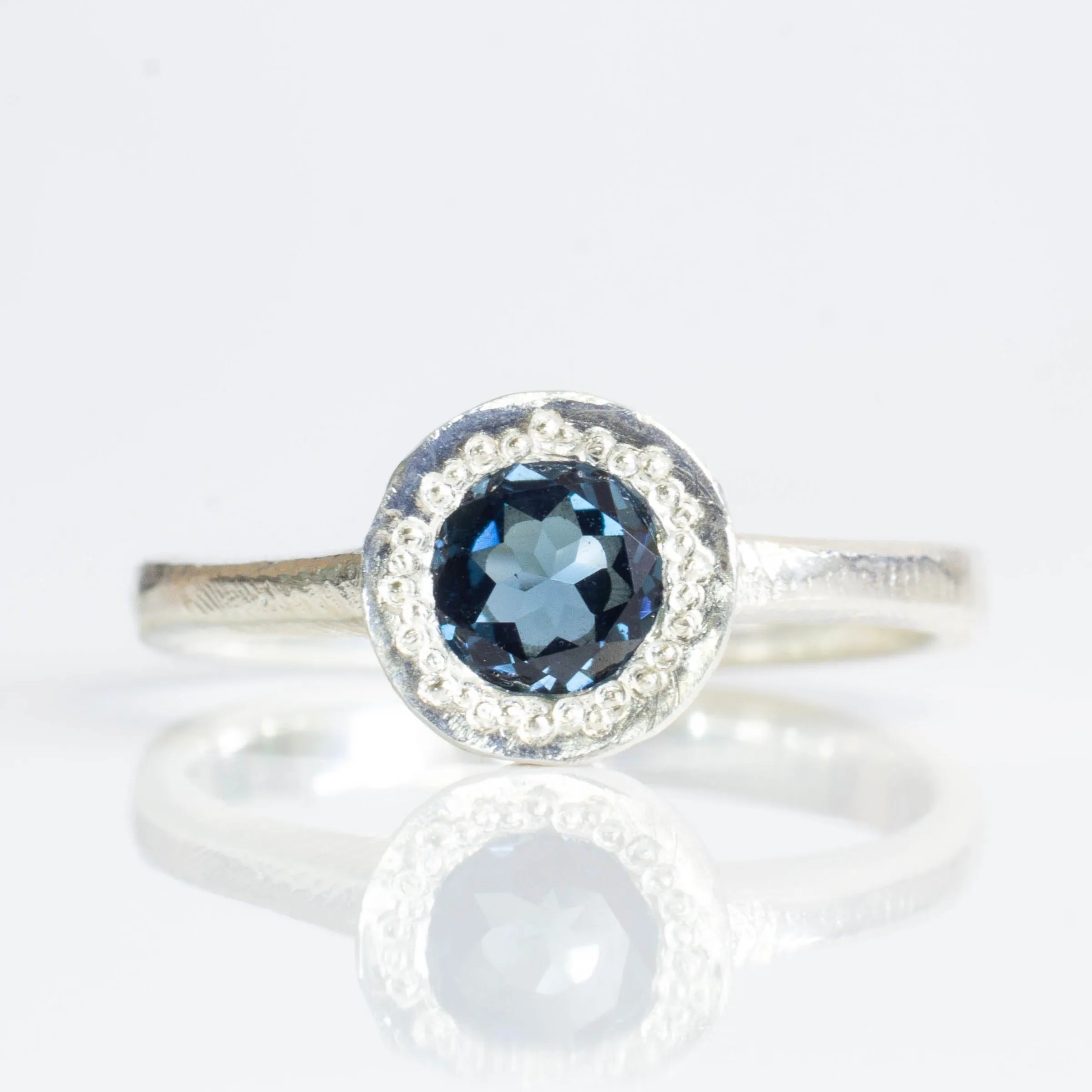 Lota Ring - Sterling Silver with Dark Blue Topaz sold by Sophie Divett Jewelry product image thumbnail 2