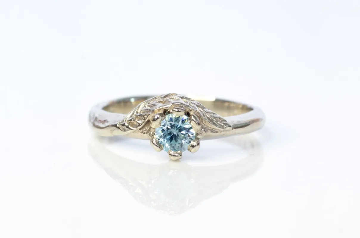Cybele Ring - 14ct White Gold with Light Blue Zircon sold by Sophie Divett Jewelry