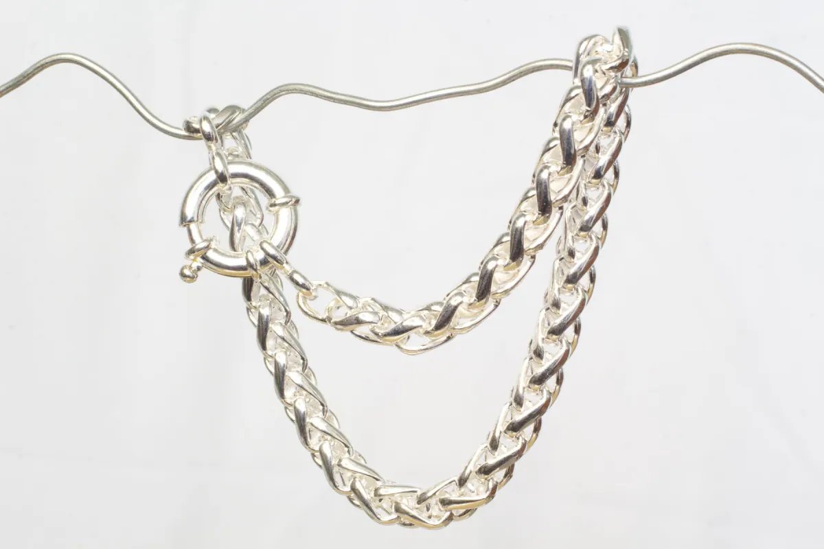 Wheat Bracelet Chain with Bolt Ring - 5mm -  Sterling Silver sold by Sophie Divett Jewelry