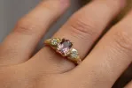 Thalia Ring - Yellow Gold with Champagne Garnet & Diamonds sold by Sophie Divett Jewelry