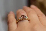 Thalia Ring - Yellow Gold with Champagne Garnet & Diamonds sold by Sophie Divett Jewelry