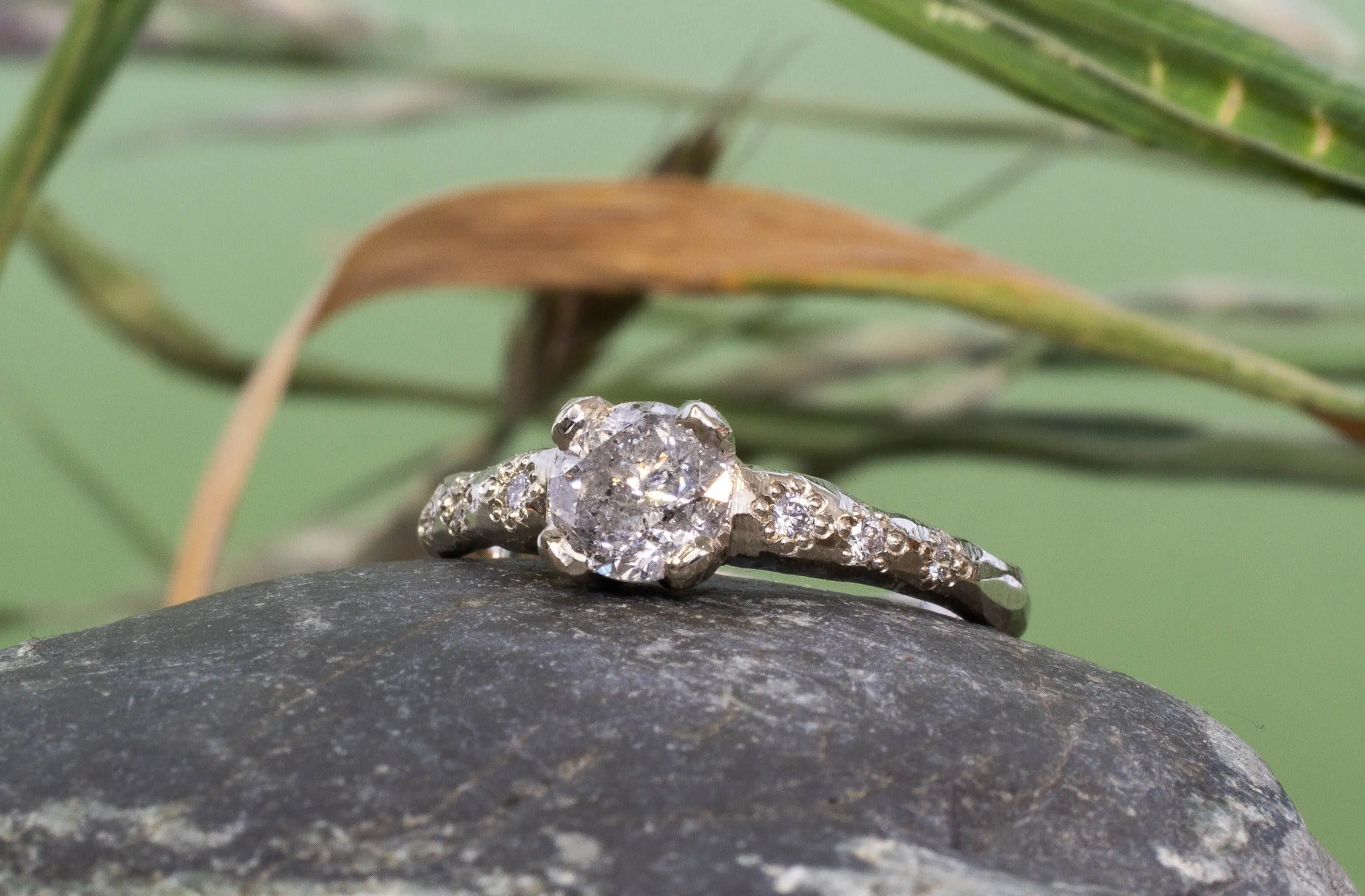 Mira Ring - 14ct White Gold with Salt and Pepper and White Diamonds sold by Sophie Divett Jewelry product image thumbnail 2